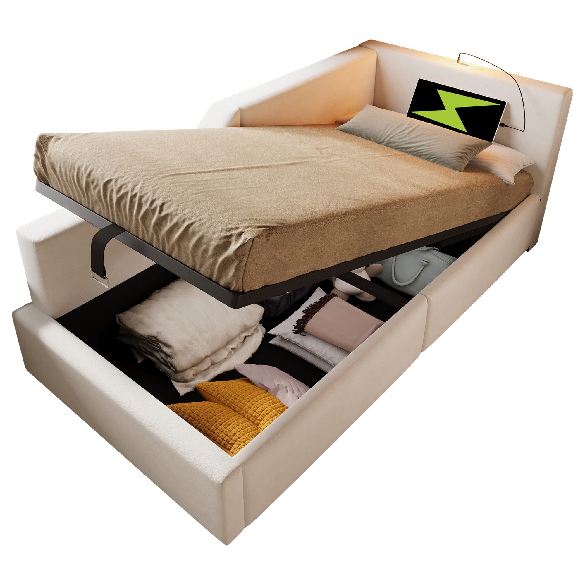 Flieks Polsterbett, Daybett 90x190cm mit hydraulischem günstig online kaufen