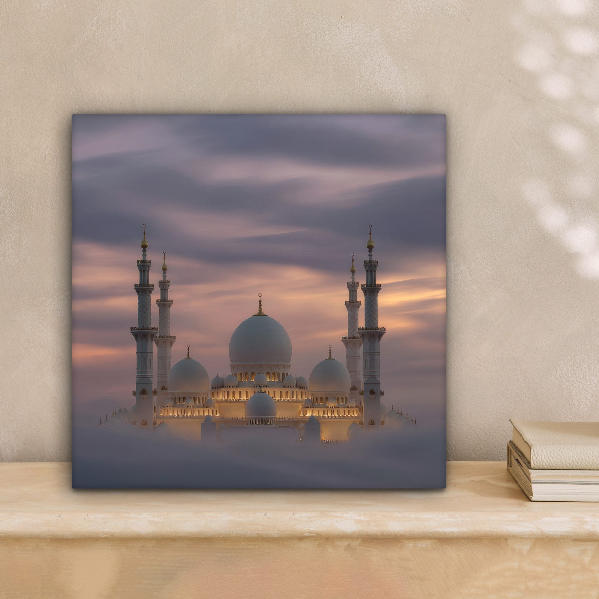 OneMillionCanvasses® Leinwandbild Sonnenuntergang - Moschee - Wolken - Isla günstig online kaufen