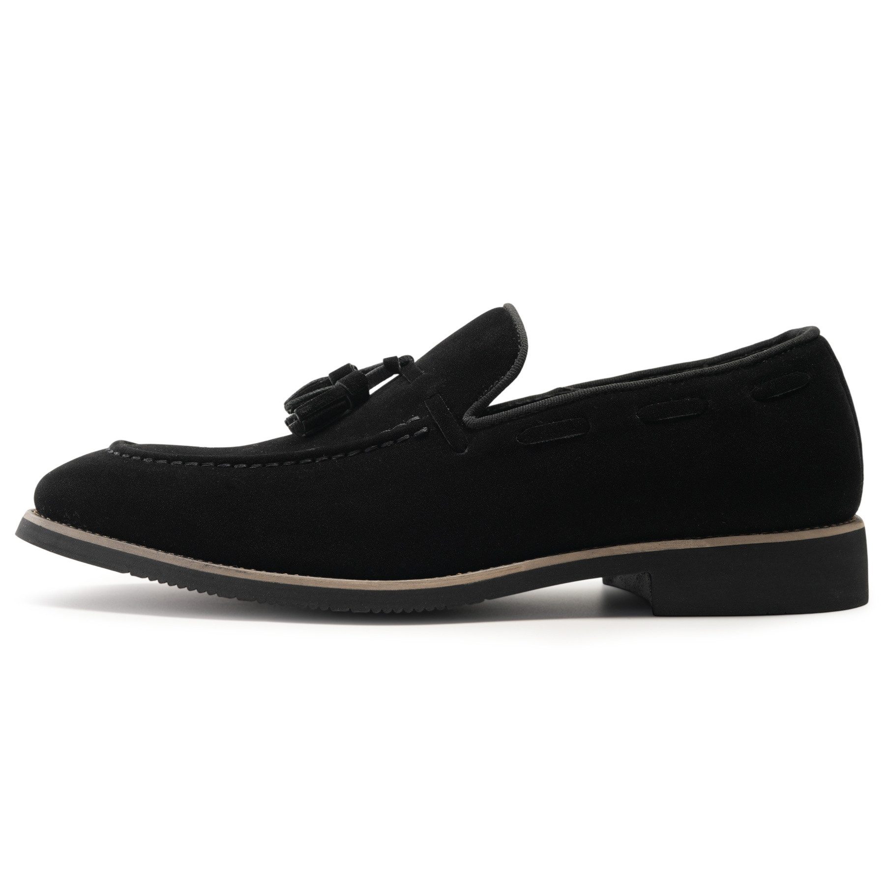 Allthemen Loafer mit Quasten Slipper Seuede Loafer Spitze Zehenbereich
