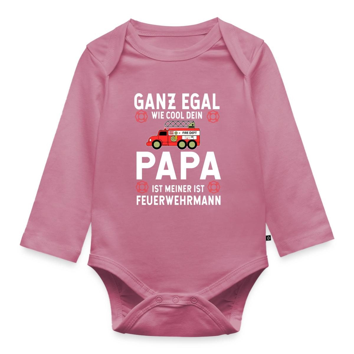 Spreadshirt Langarmbody Feuerwehr Papa Lustiger Spruch Feuerwehrmann Tages Baby Body Langarm (1-tlg)