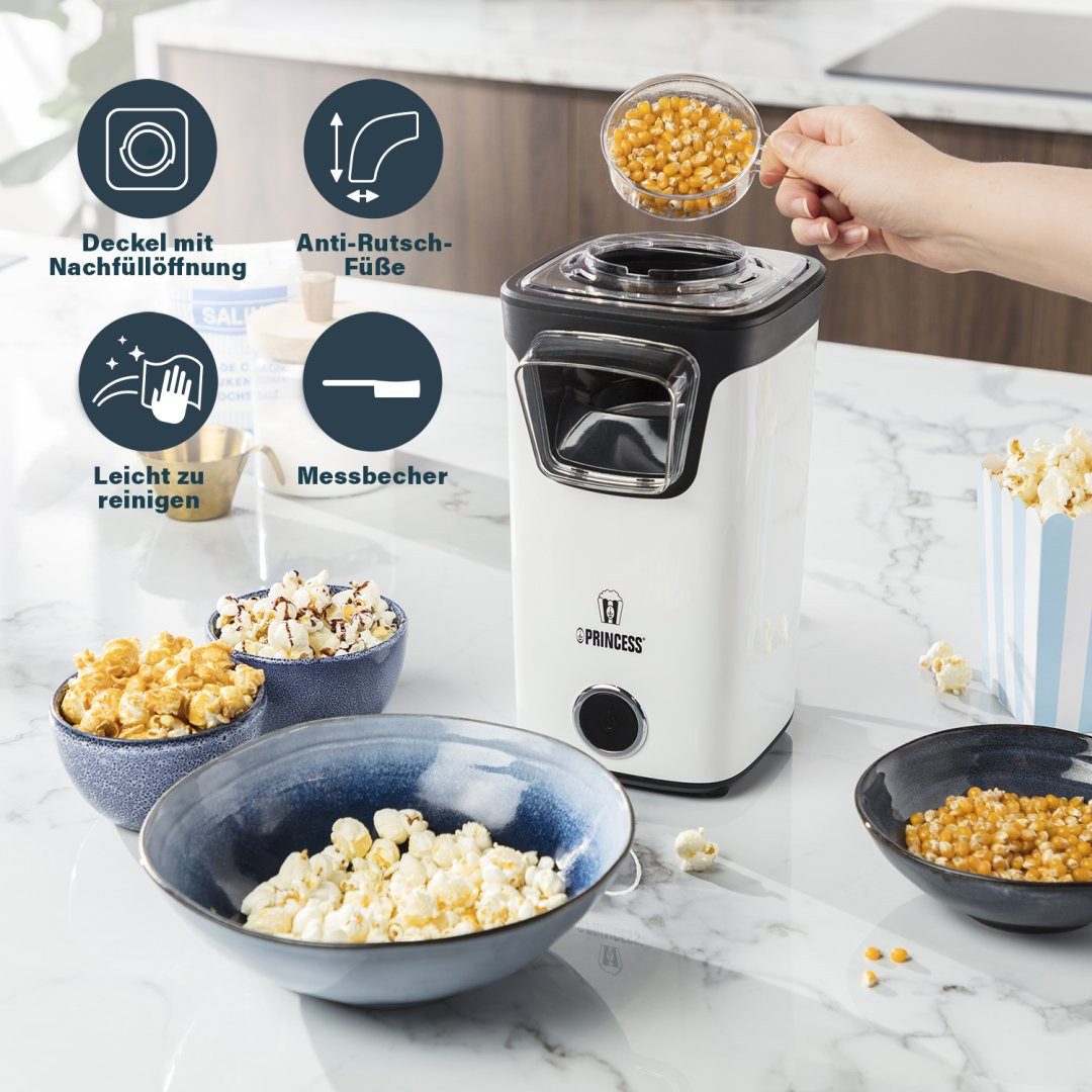 PRINCESS Popcornmaschine Princess 292986 Popcorn-Automat – Inklusive Messbecher – Fertig in 3 M, Transparenter Deckel - kein Öl erforderlich – Bild 4 von 4