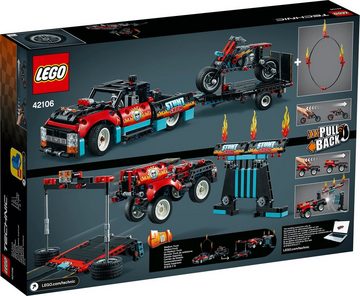 LEGO® Konstruktions-Spielset Technic 42106 Stunt-Show mit Truck und Motorrad, (610 St)