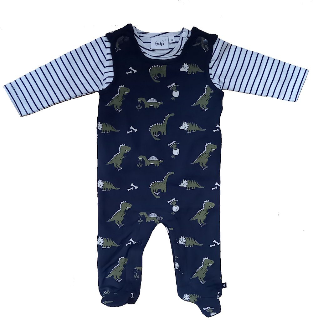 Feetje Strampler Feetje Baby Strampler 2tlg. Strampelanzug Dino Langarmshirt navy beige (2-tlg)