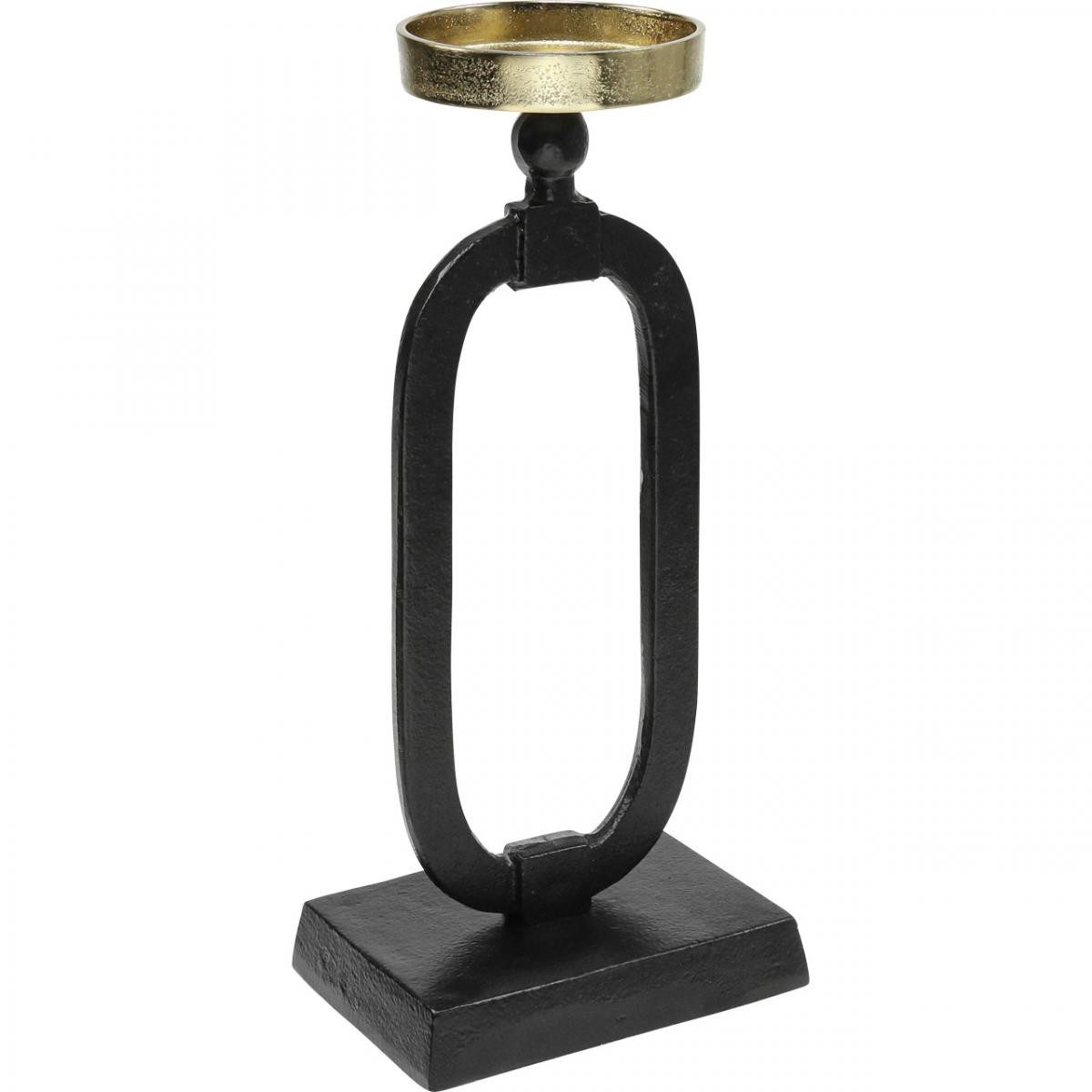Florists Products Kerzenhalter Eleganter Gusseisen Kerzenständer in Schwarz-Gold, Antik-Stil