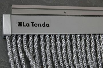 La Tenda Insektenschutz-Vorhang La Tenda CORTONA 1 XL Streifenvorhang grau, 120 x 230 cm, PVC - Länge und Breite individuell kürzbar