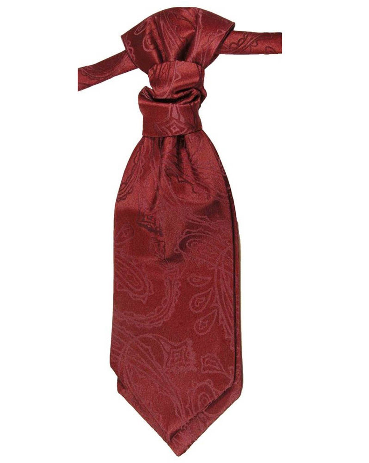 Paul Malone Anzugweste Herren Hochzeitsweste mit Plastron Set 2tlg paisley - Bräutigam (Set, 2-tlg., mit Weste und Plastron) weinrot V1, Gr. 48 (XS) – Bild 4 von 5