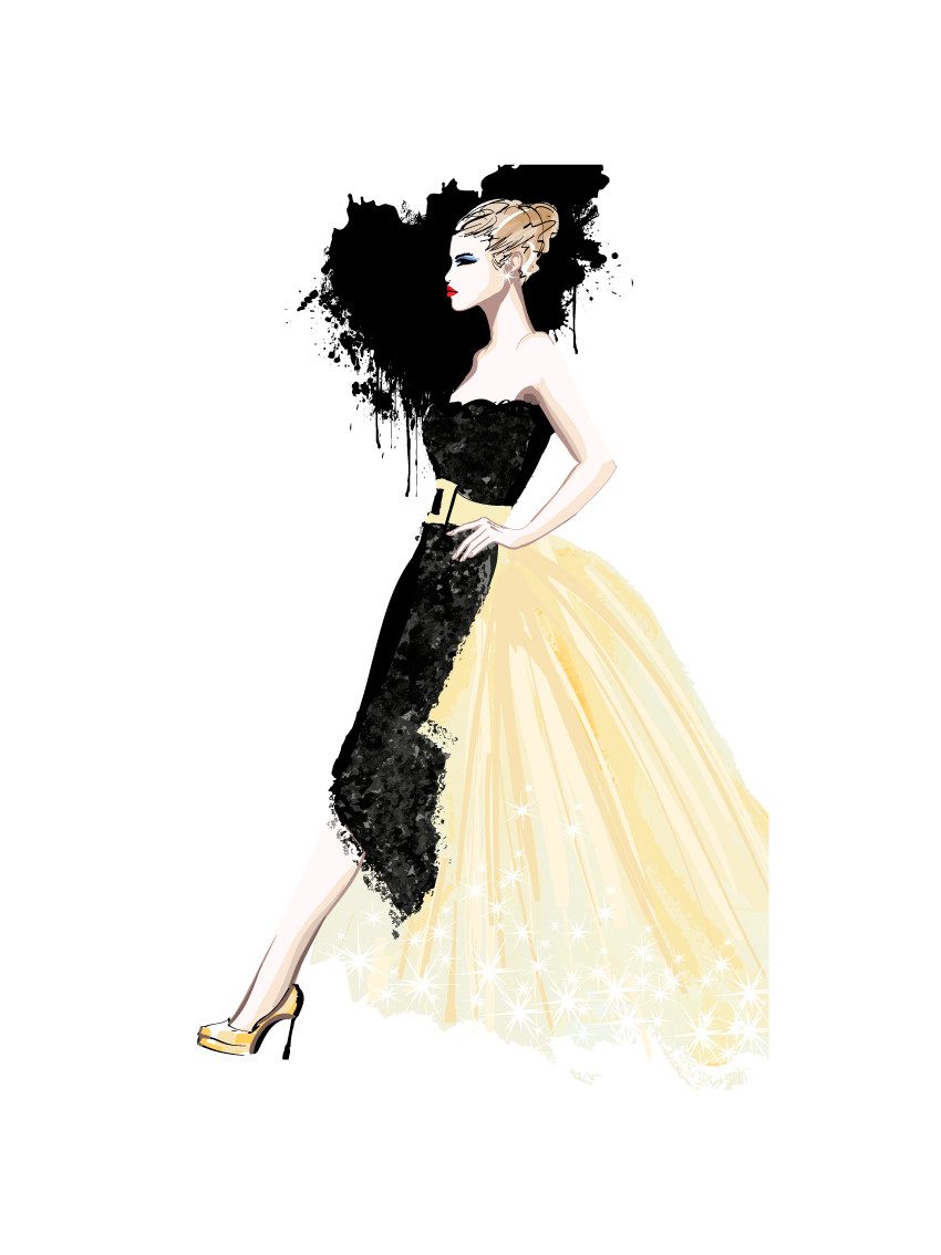 OTTO home Poster Frau mit Kleid, Bilder von Frauen, Fashion, Frau, Herz, Herzbilder, Magazincover, Mode, Modebilder (1 St), HD Premium Druck