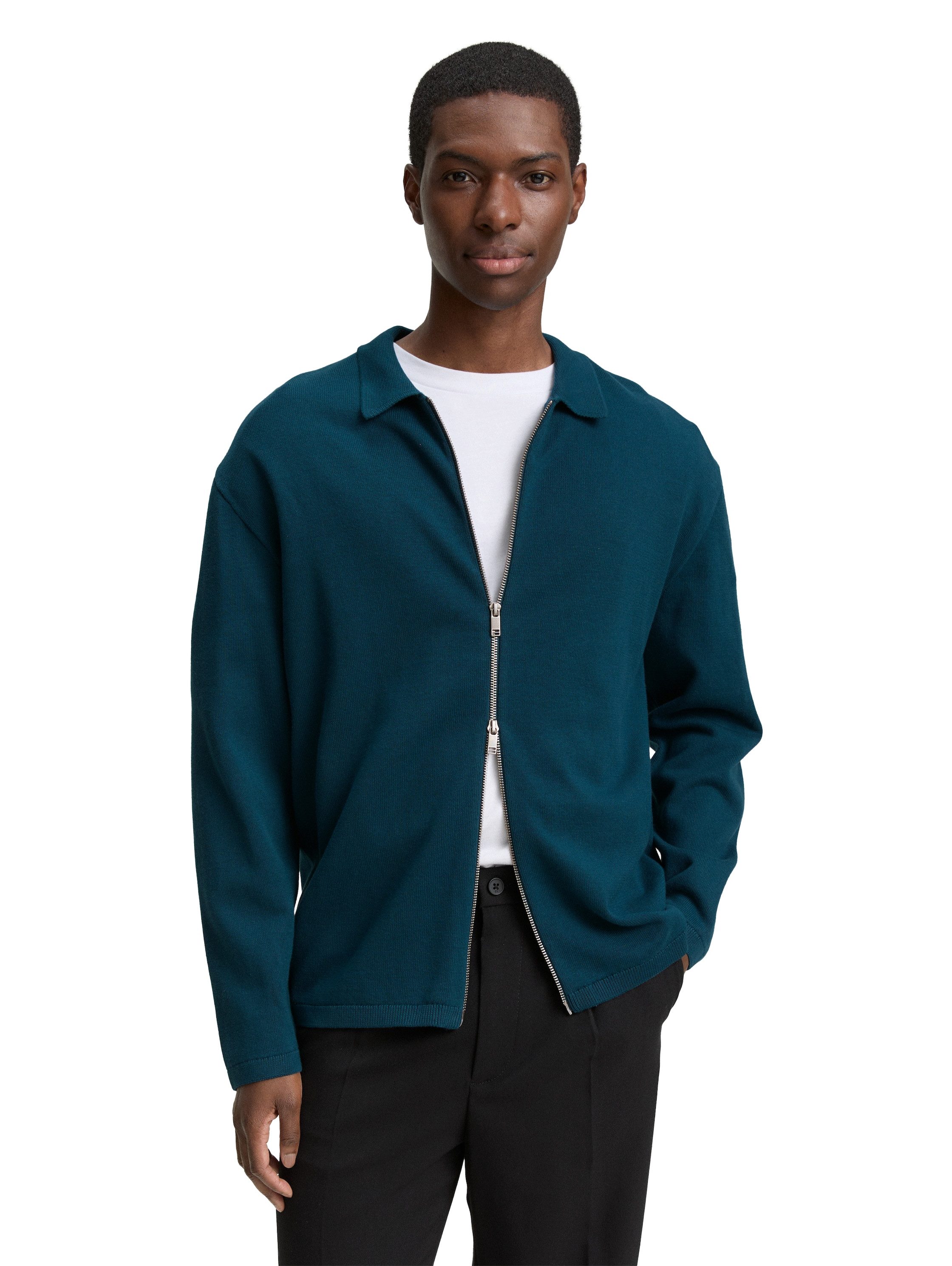 TOM TAILOR Denim Strickpullover mit Reißverschluss günstig online kaufen