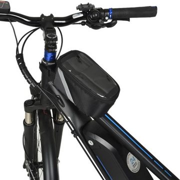 FISCHER Fahrrad Fahrradtasche Oberrohrtasche mit Handy-Halterung als Navi, Fahrrad-Tasche als Rahmentasche, Halter mit Touchscreen-Schutzfolie