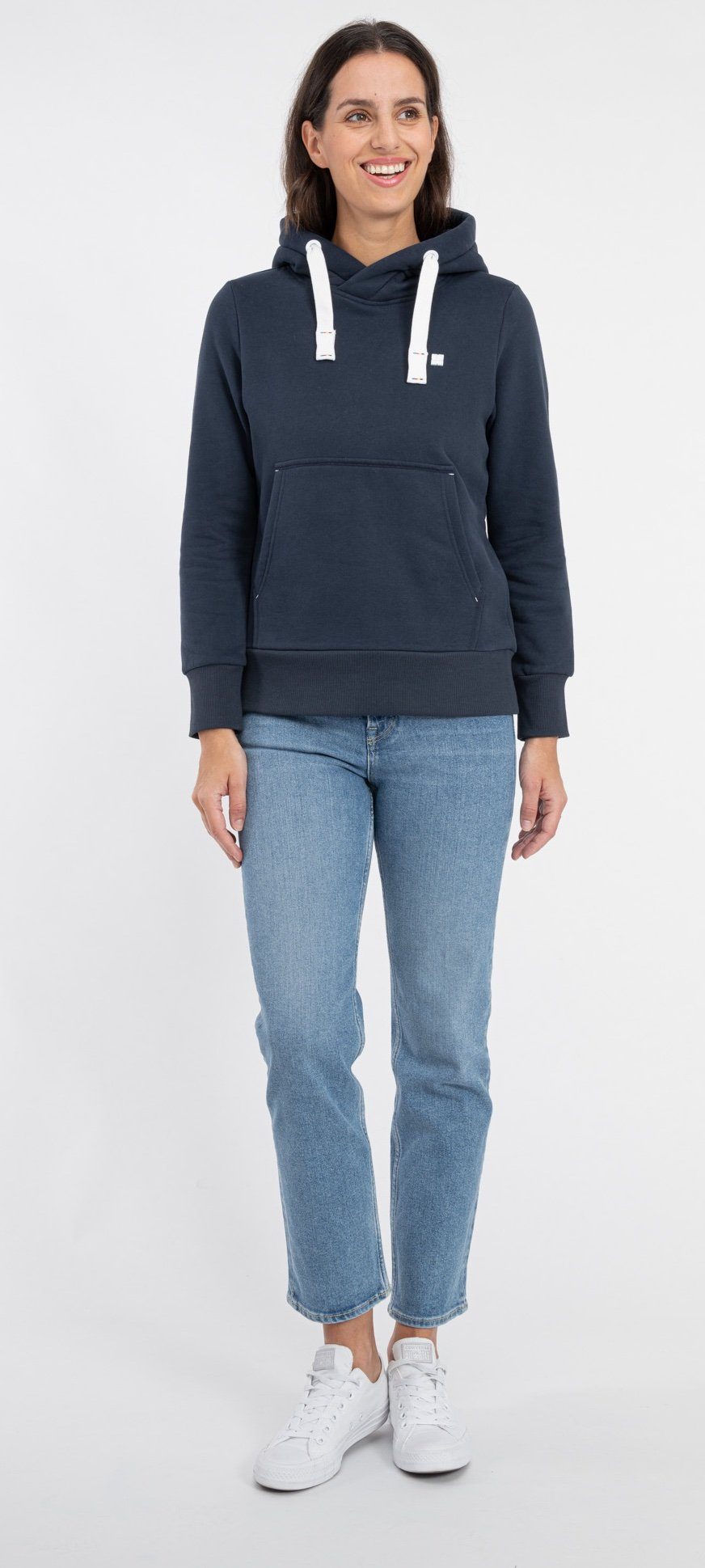DEPROC Active Kapuzensweatshirt HildaCMYK II WOMEN weiche Fleecejacke mit Kängurutasche