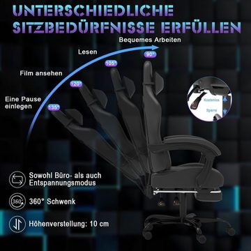 JUNG Gaming-Stuhl Devoko Gaming Stuhl Bürostuhl Ergonomisch, Lendenkissen verstellbar (Zockerstuhl, Zocker, Sessel Gaming, 150kg Belastbar, 1 St), PC Sessel, Computerstuhl, Computer Stuhl, Zockersessel