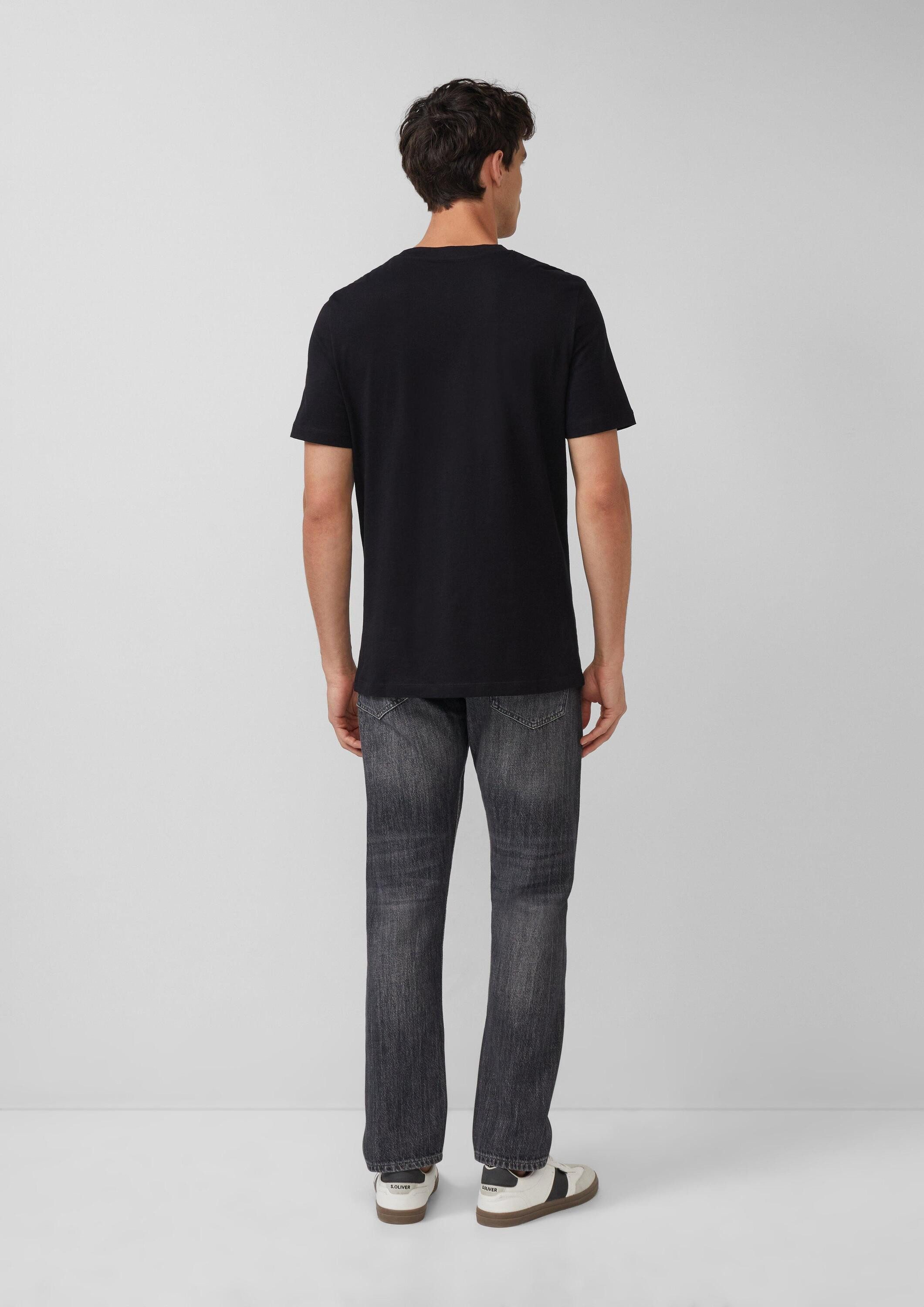 s.Oliver Kurzarmshirt T-Shirt Baumwoll-T-Shirt mit Logo-Print