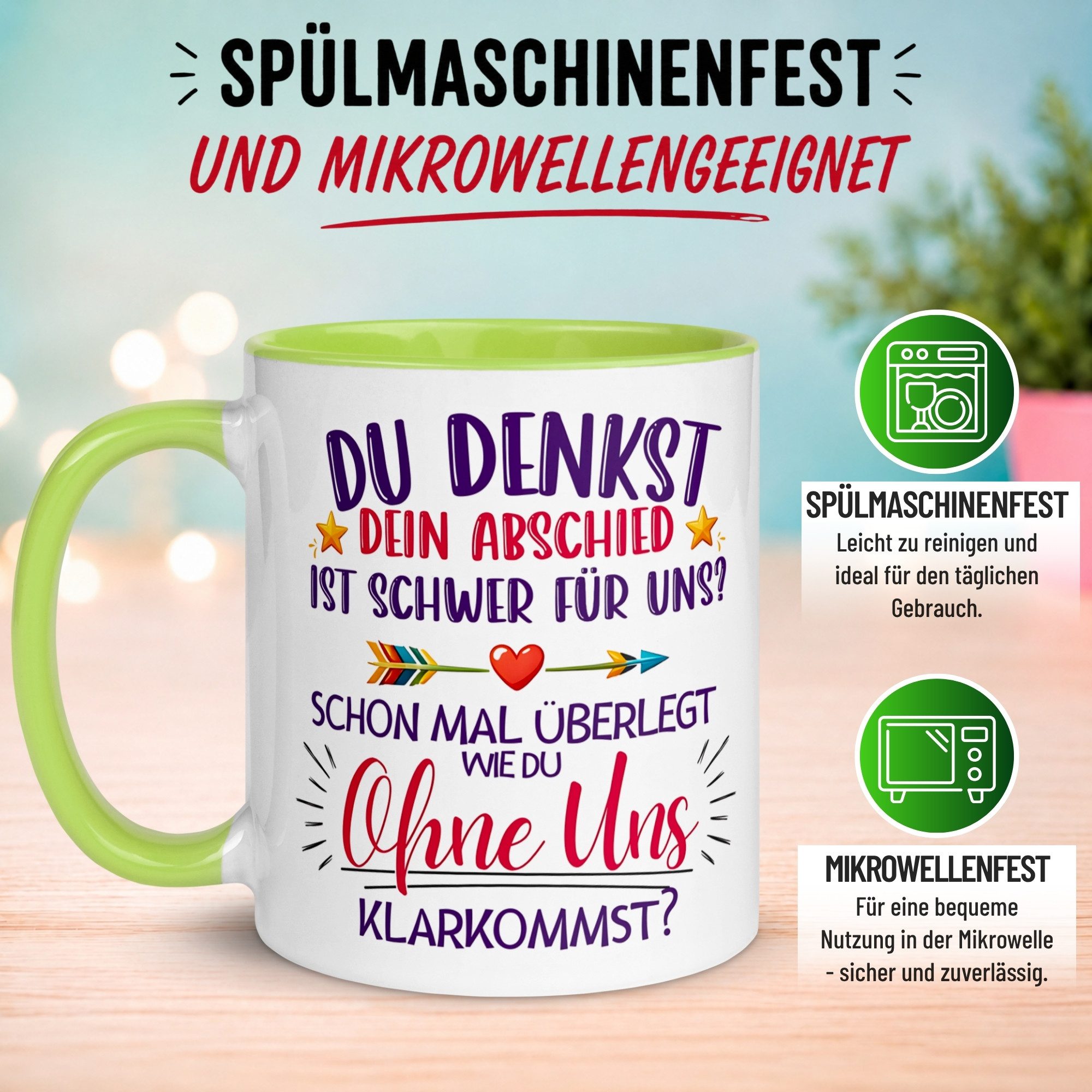 Momentals Tasse Abschiedsgeschenk Kollegin – „Du denkst DEIN Abschied ist schwer“, Gratis Versand · Links-&Rechtshänder · Spülmaschinenfest – Bild 5 von 5