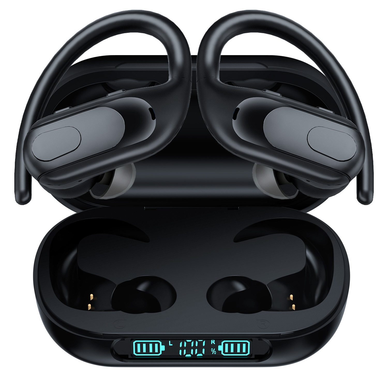 SURFOU Bluetooth Kopfhörer Kabellose Kopfhörer in Ear Noise Cancelling Sport-Kopfhörer (Wireless Airpods 3 Earbuds HiFi LED-Anzeige IPX7 für Sprots & Reisen)