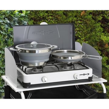 BRUNNER Topf-Set Koch Set Volcano Camping Küche, Topf Pfanne Geschirr Stapelbar Silikon