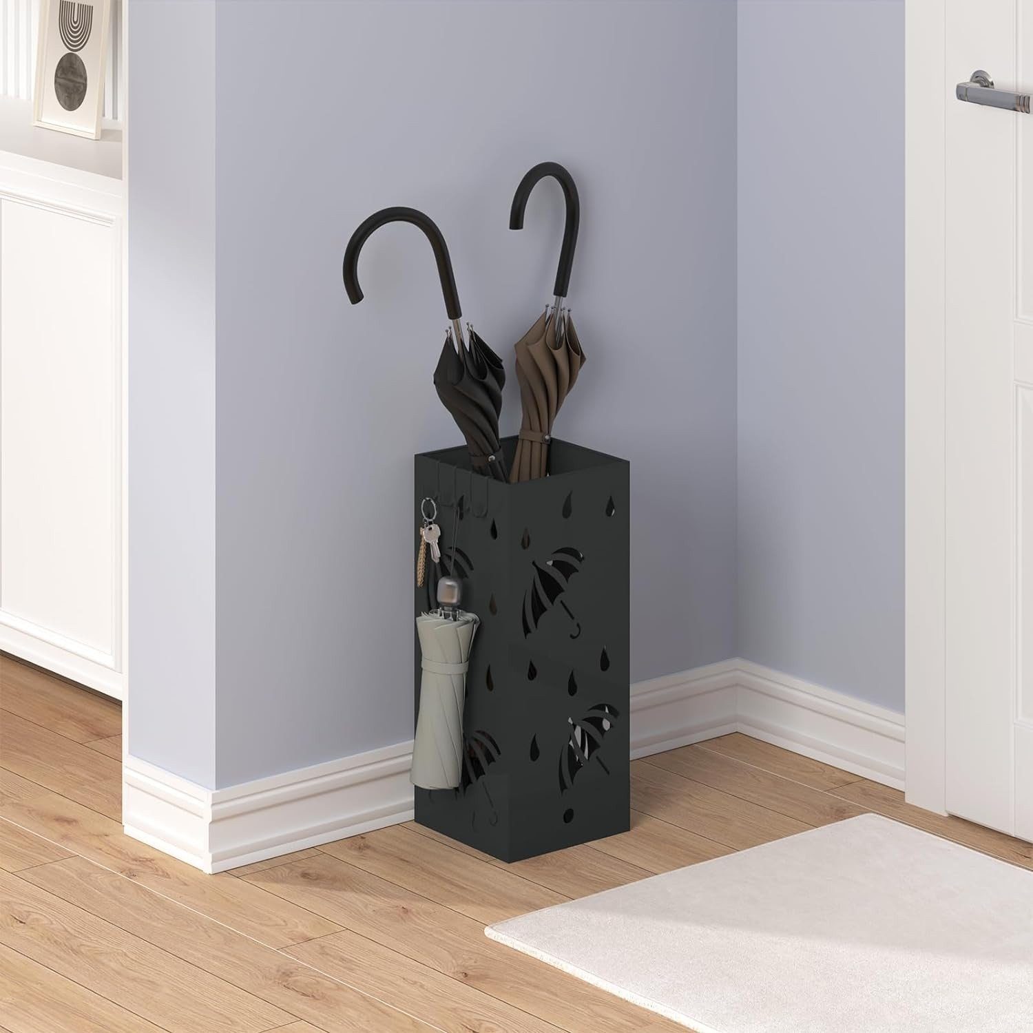 EUGAD Schirmständer (1 St), quadratisch aus Metall, 4 Haken günstig online kaufen