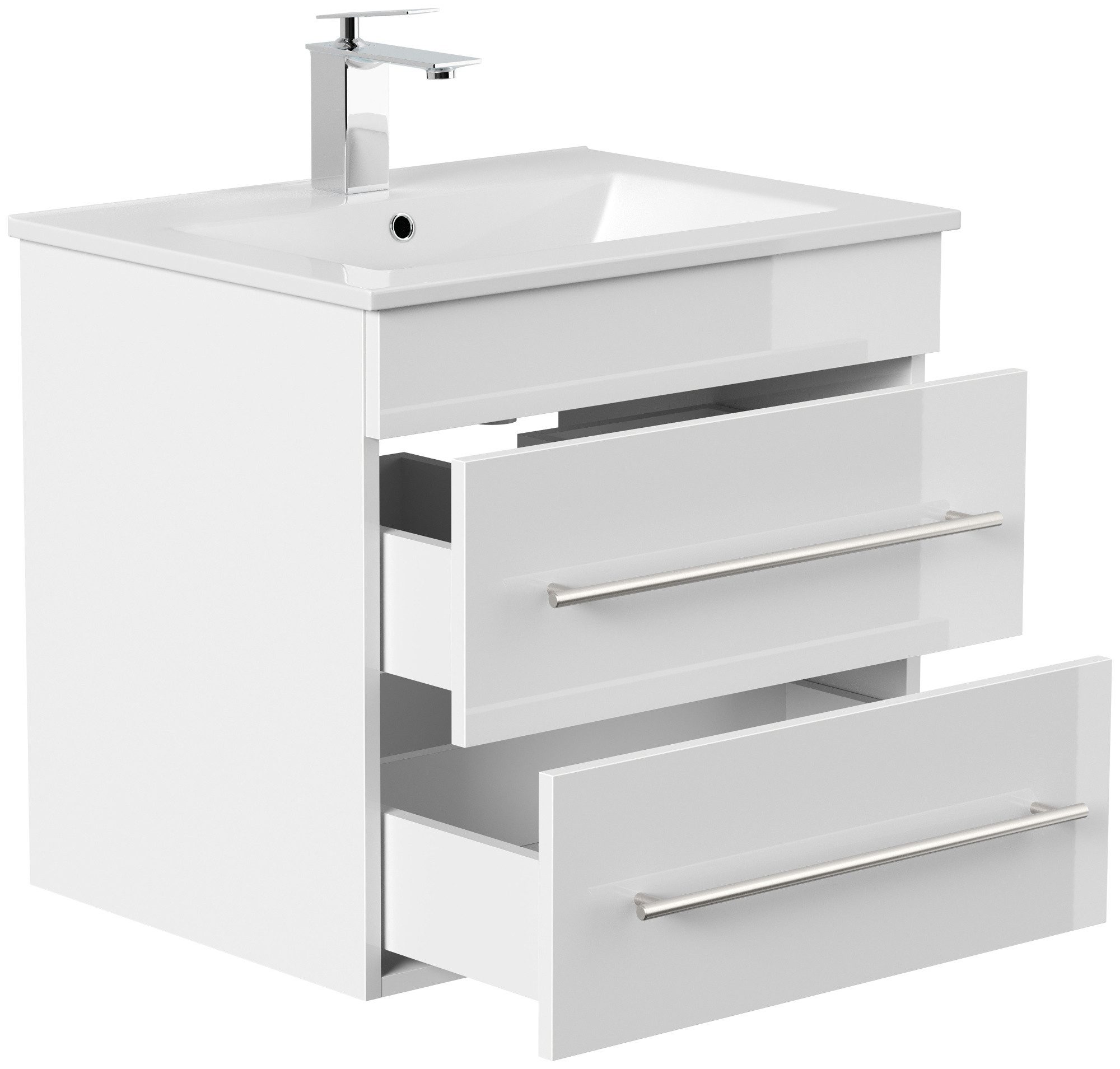 Magnolia Home Waschtisch Badmöbel Milet SoftClose weiss hochglanz – Bild 4 von 5
