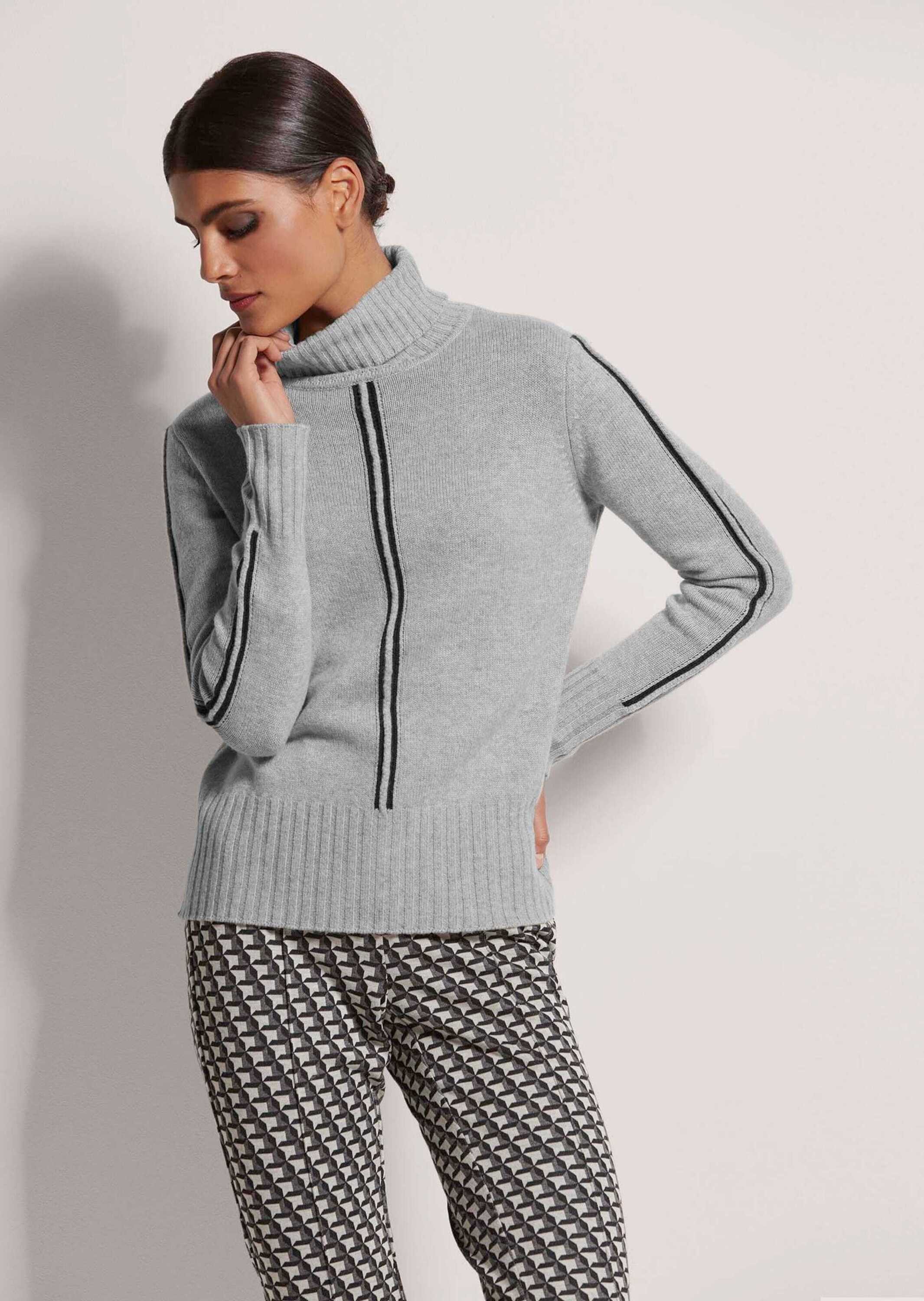 MADELEINE Strickpullover Moderner Wollpullover mit Ajour-Muster Flauschiger günstig online kaufen