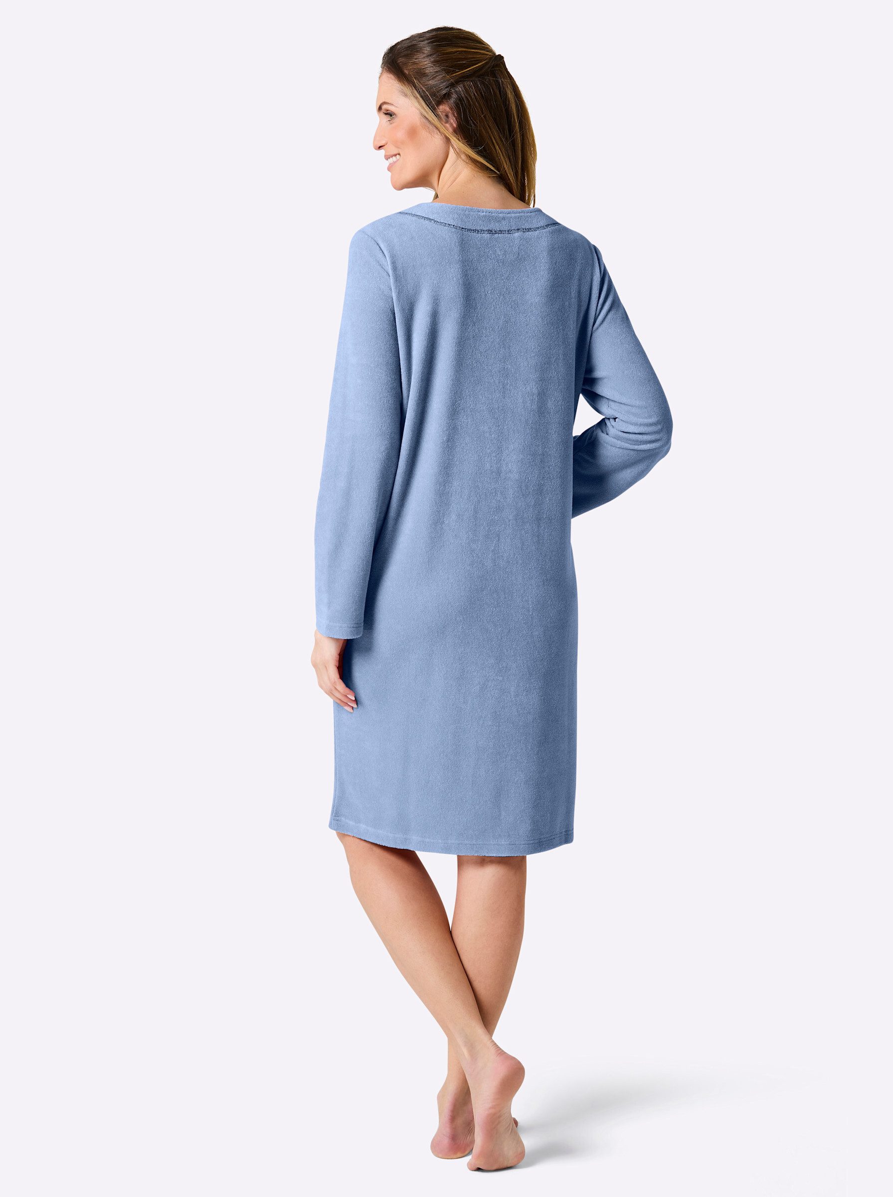 Plantier Damenbademantel Bademantel ., Länge ca. 100 cm, Baumwolle, Reißver günstig online kaufen