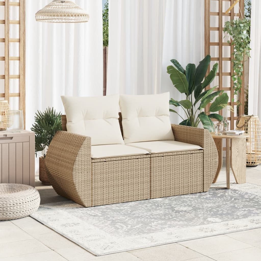 vidaXL Loungesofa Gartensofa mit Kissen 2-Sitzer günstig online kaufen
