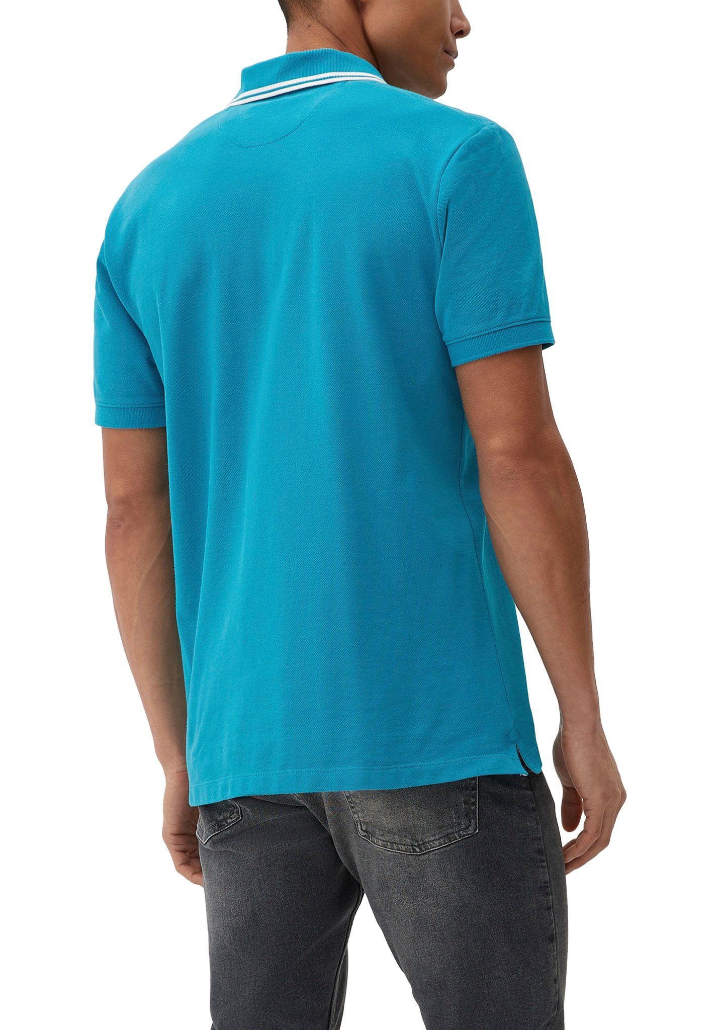 Poloshirt s.Oliver Labelpatch green mit blue