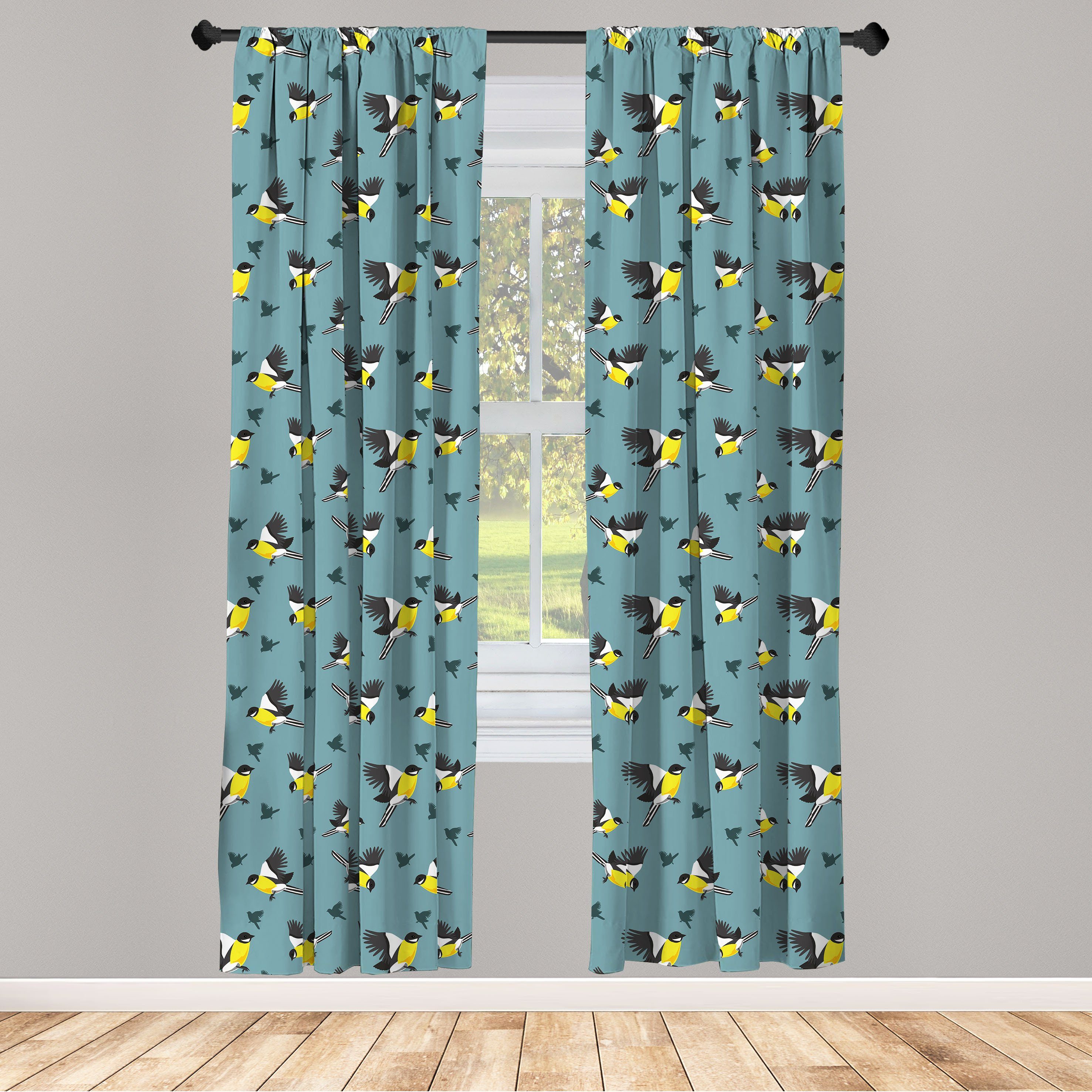 Gardine Vorhang für Wohnzimmer Schlafzimmer Dekor, Abakuhaus, Microfaser, Vogel Exotische tomtits Tiermuster