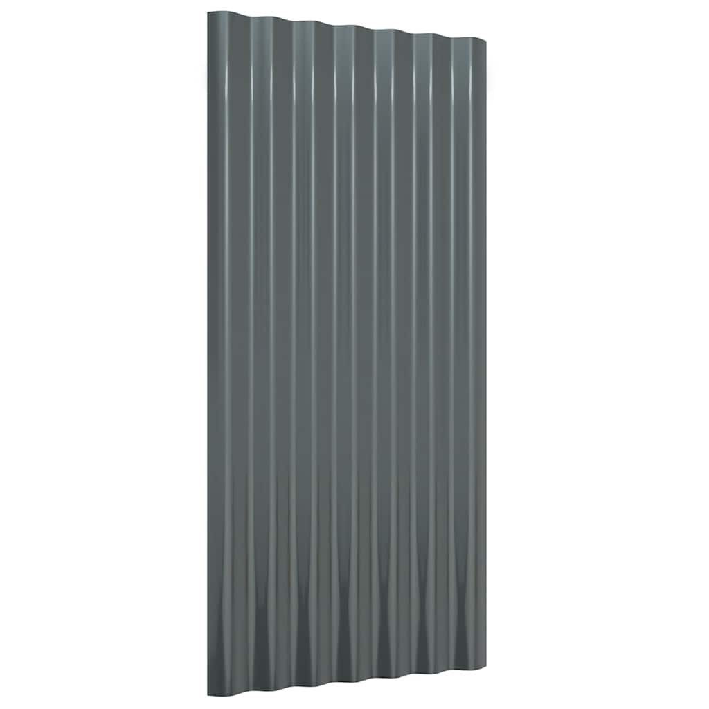 vidaXL Deckenplatten Dachpaneele 36 Stk. Verzinkter Stahl Anthrazit 80x36cm, (36-tlg)