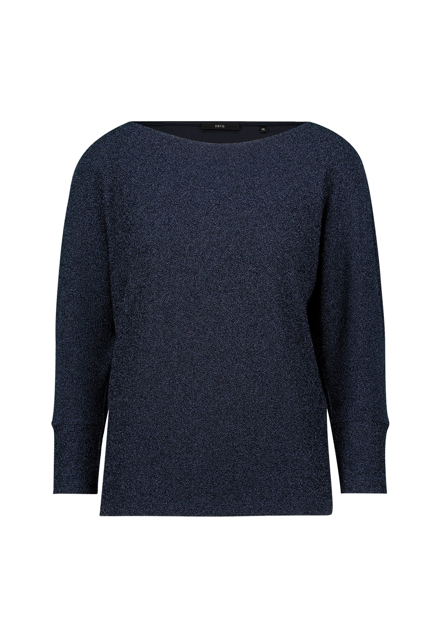 Zero Kurzarmshirt Damen Glitzershirt mit U-Boot günstig online kaufen