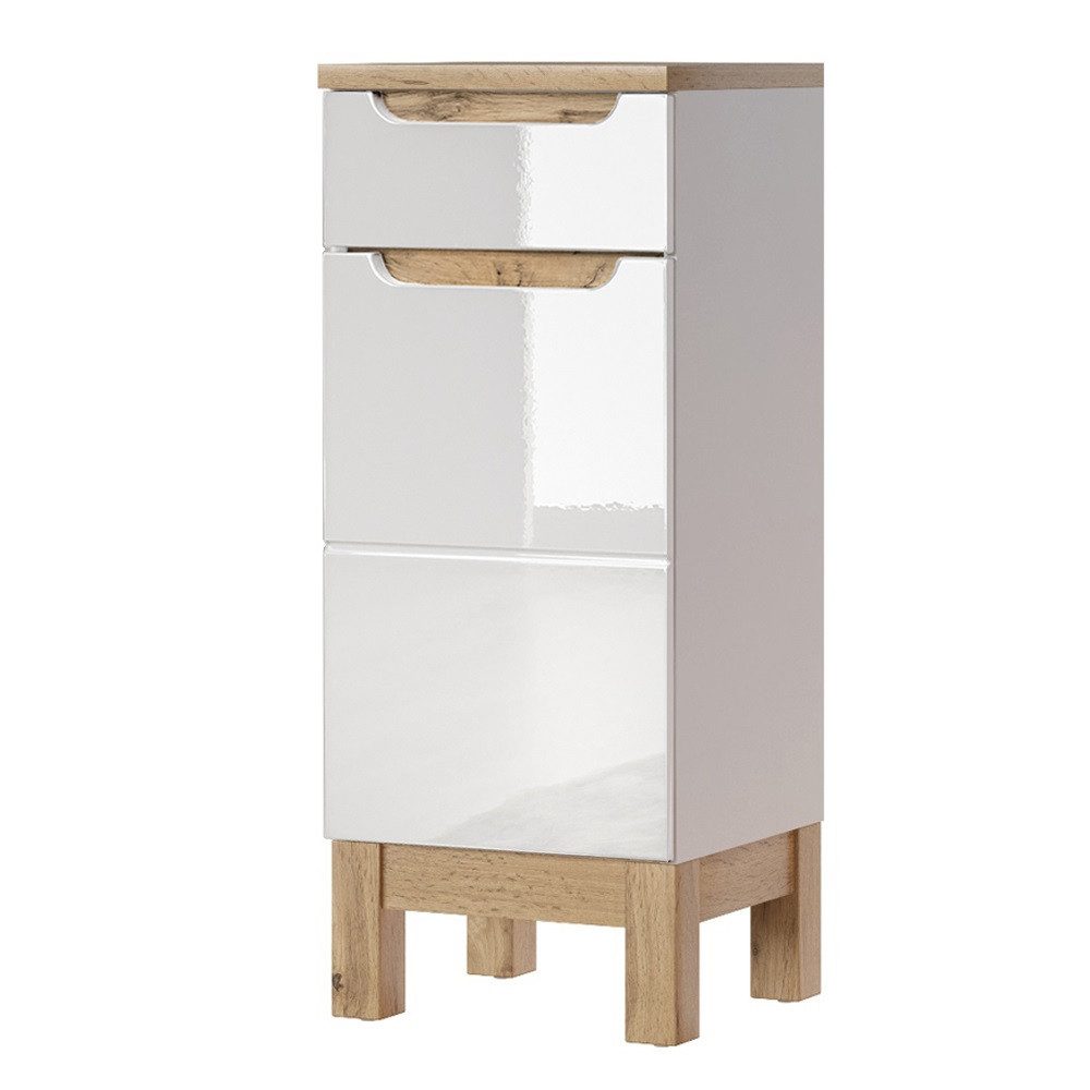 Lomadox Hochschrank SOLNA-56 Badmöbel inkl. Standfüßen, Hochglanz weiß, BxH günstig online kaufen