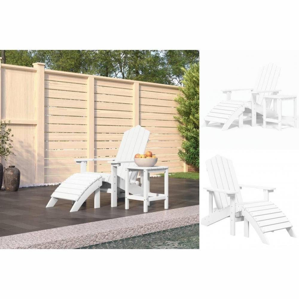 HDPE mit vidaXL Adirondack-Gartenstuhl Weiß Gartenstuhl Hocker Tisch