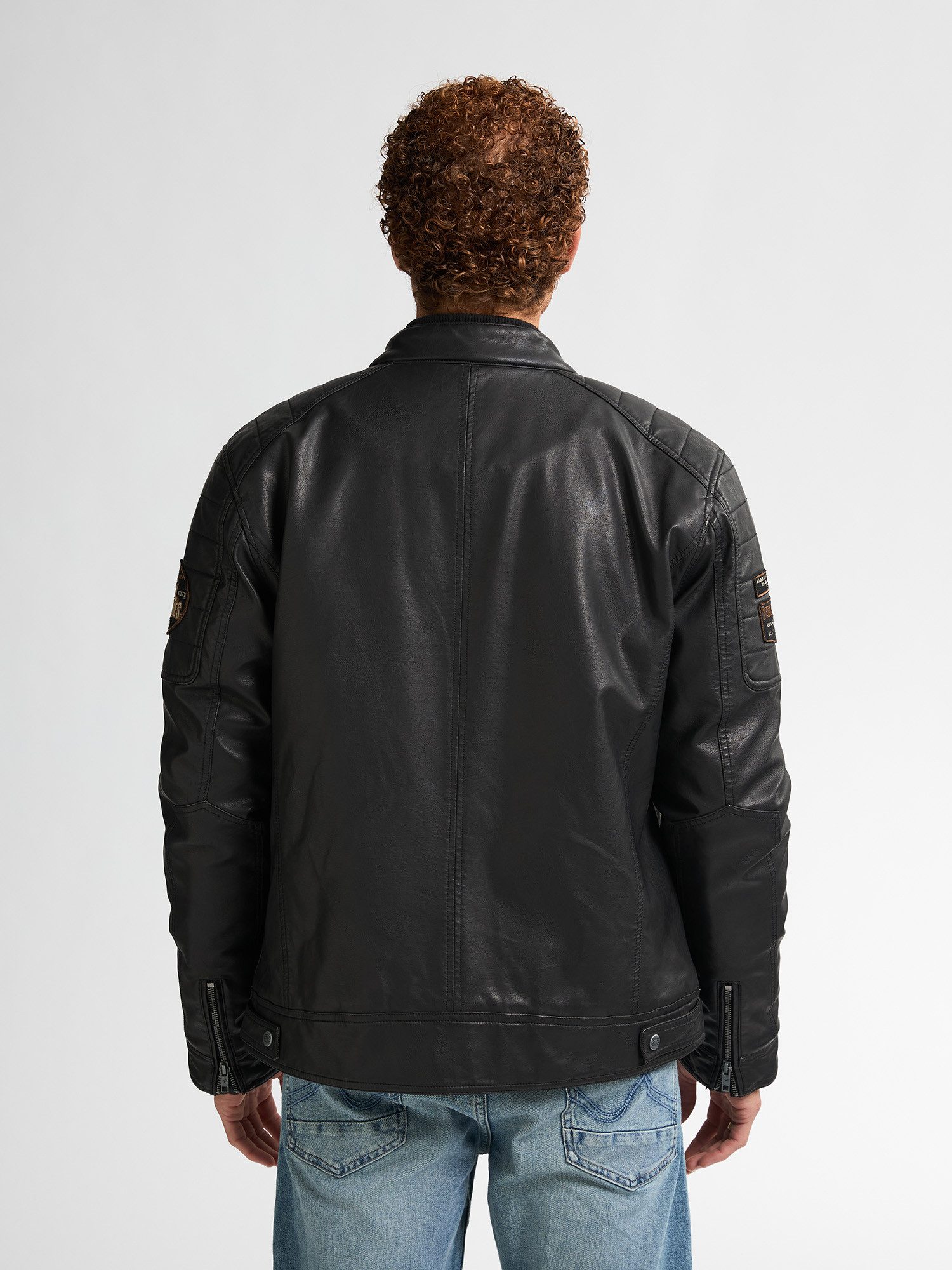 Petrol Industries Lederimitatjacke - Herren Jacke scchwarz - Kunstlederjacke - Outdoorjacke Herren