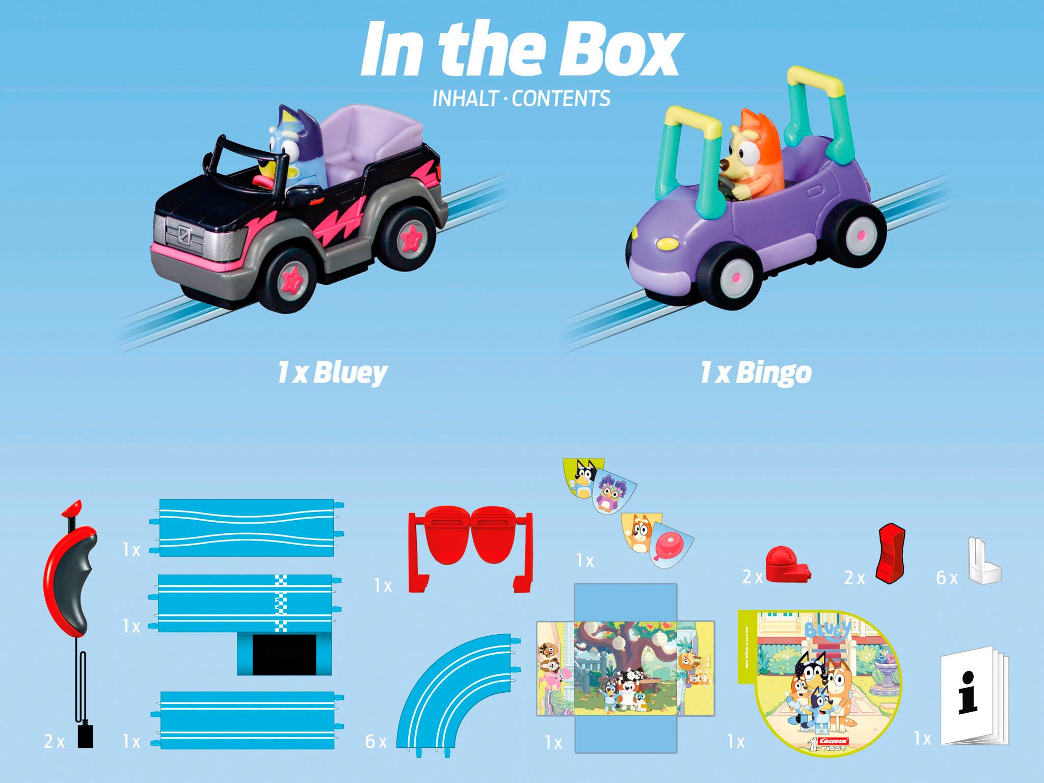 Carrera® Autorennbahn Carrera First Bluey & Bingo - Lets Go (Streckenlänge 2,9 m)