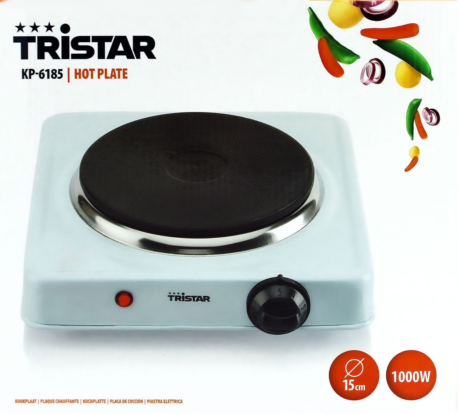 Tristar Einzelkochplatte Tristar KP-6185 Elektro-Kochplatte, 1000 Watt