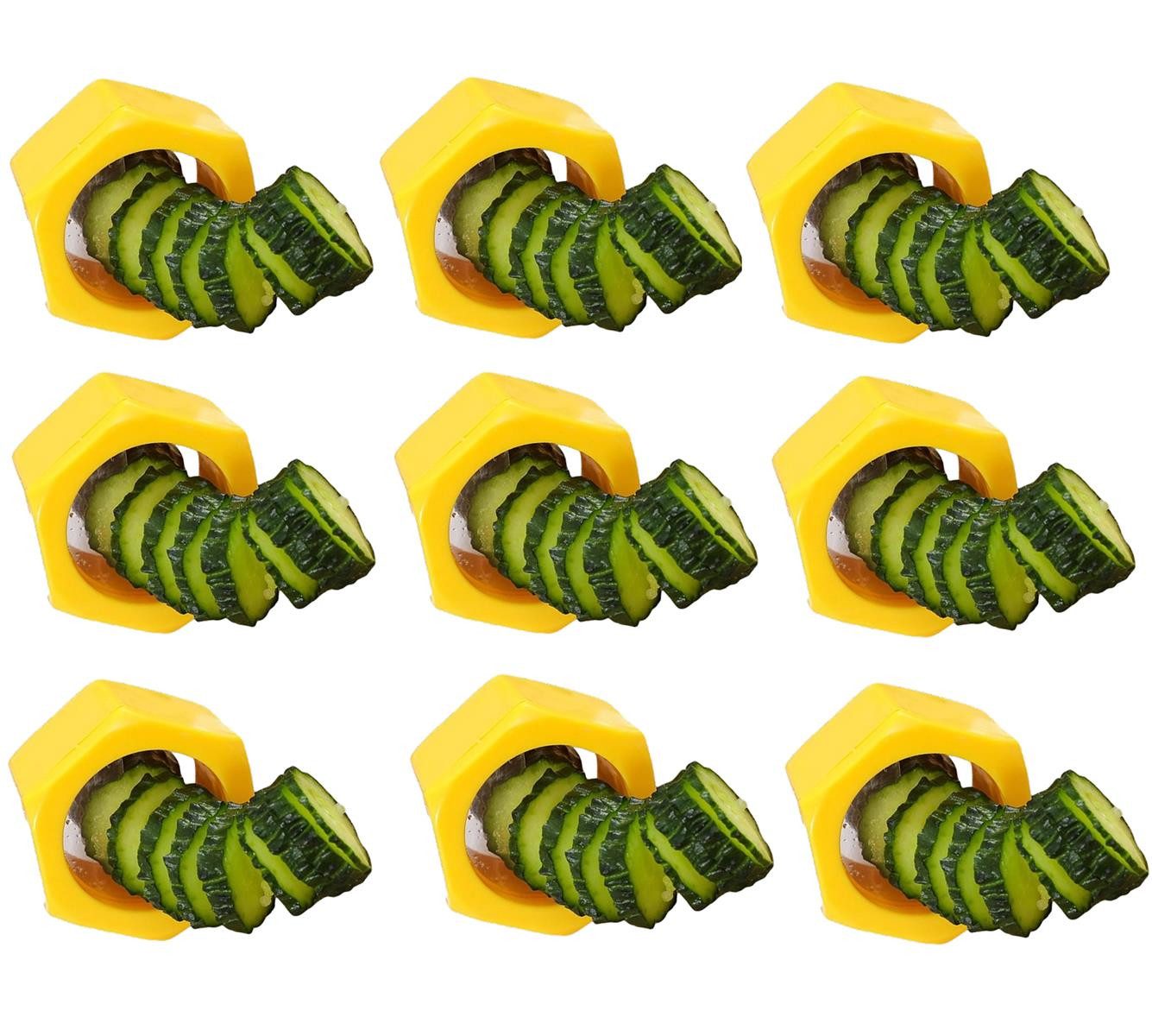 BAYLI Pizzaschneider 9er Set Gurkenreibe Spiralschneider manuell – Gemüseschneider für