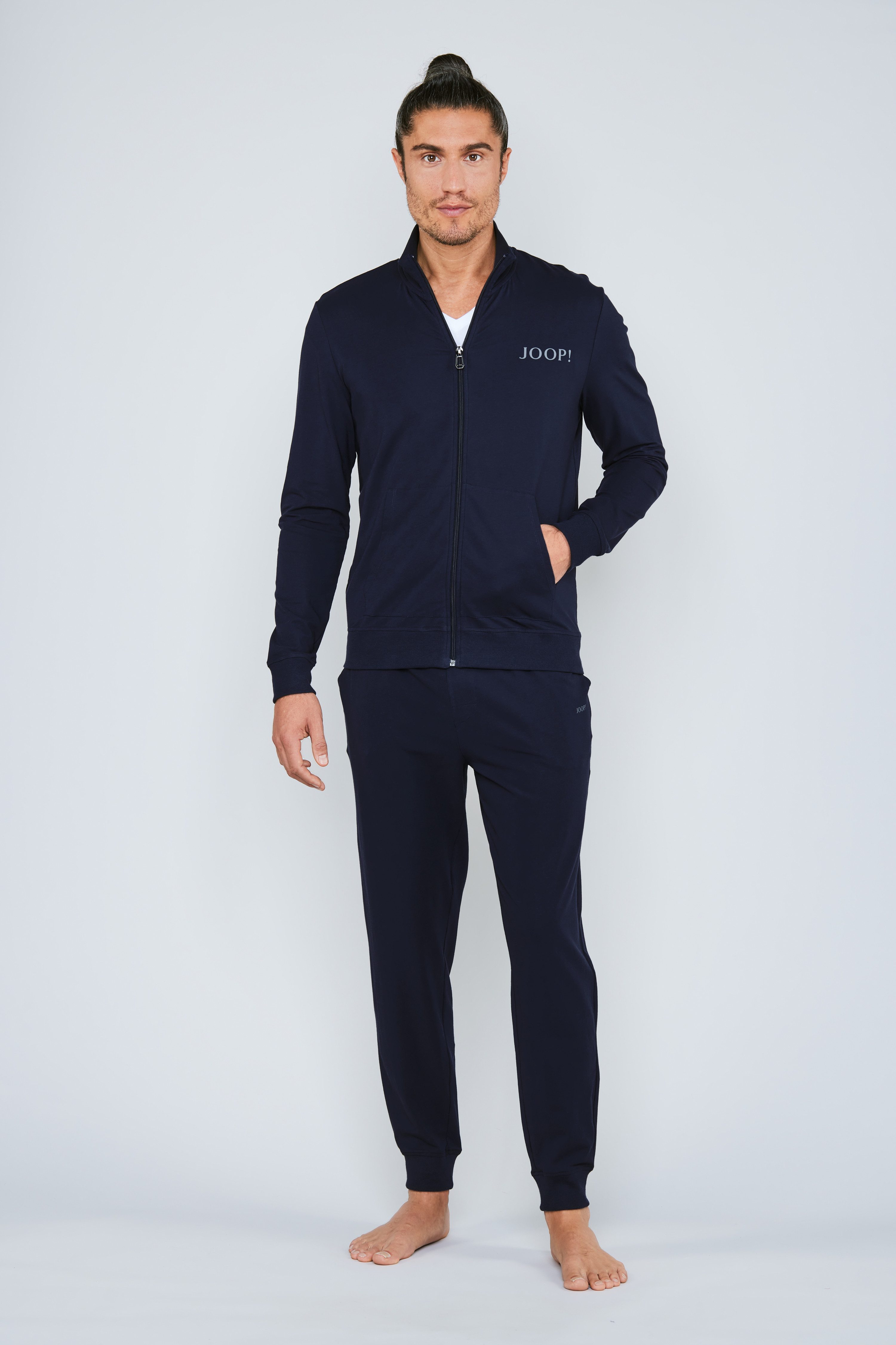 JOOP! Sweatjacke Comfort Stehkragen, Regular Fit, geteilte Kängurutaschen, langärmelig