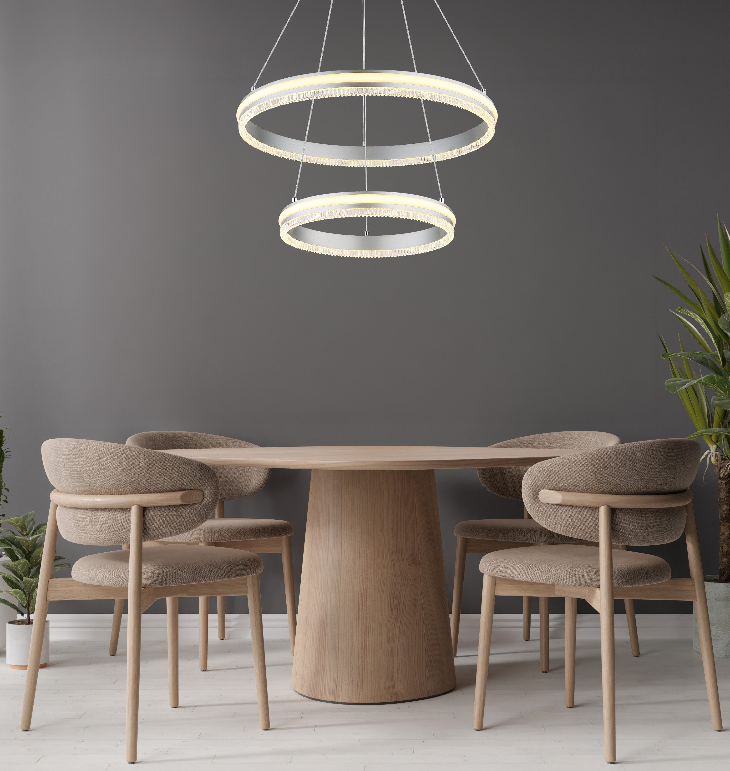 GLOBO LIGHTING Hängeleuchte FRANCINE, LED fest integriert, Smarte LED-Hängeleuchte, dimmbar, Fernbedienung, modern