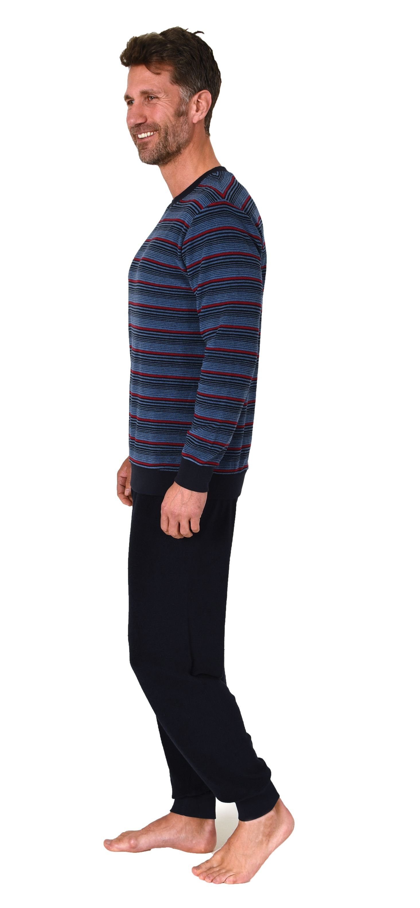 Normann Pyjama Herren langarm Frottee Schlafanzug günstig online kaufen