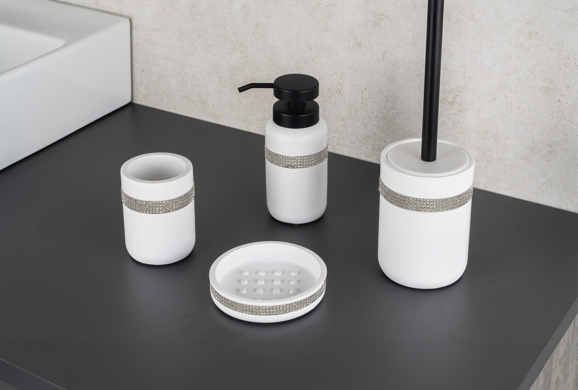 Ridder Badaccessoire-Set Aufbewahrungsbecher Piara weiß matt – Bild 2 von 2