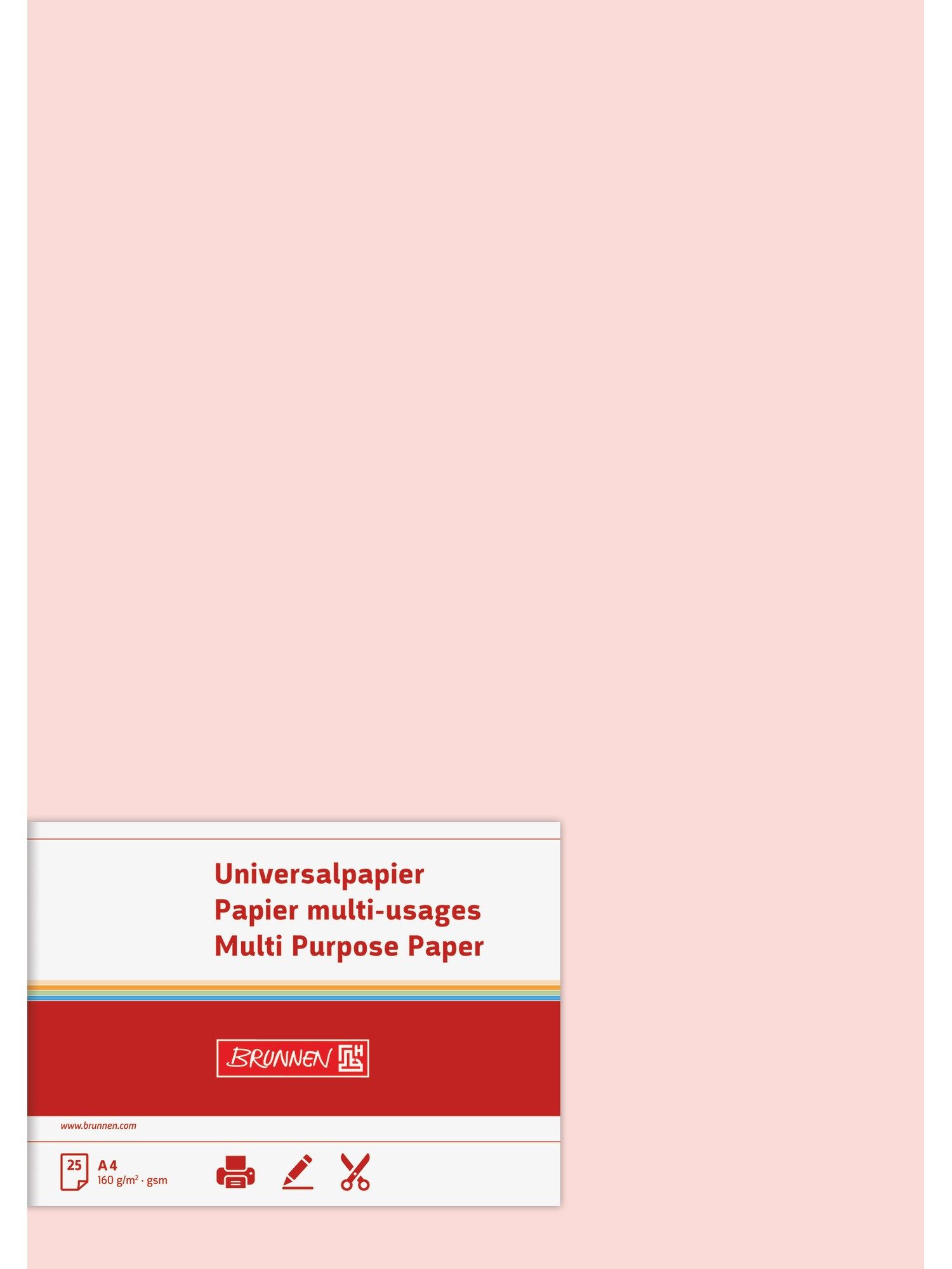 Baier Kindersitz Drucker- und Kopierpapier Multifunktionspapier A4 160 g matt rosé 25 Blatt