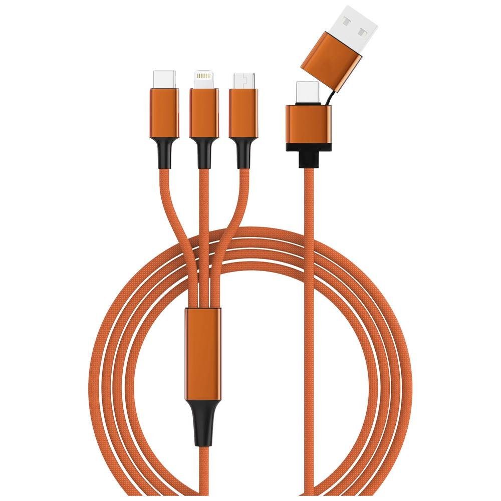 cemon USB-Ladekabel SMRTER_HYDRA_ULT_OR USB-Kabel, mit OTG-Funktion, Stoff-Ummantelung