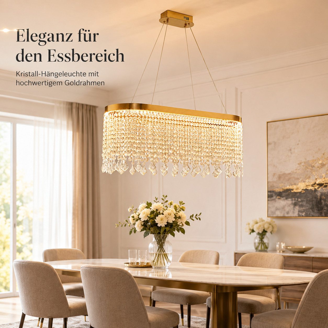 OYLCDI Deckenleuchten LED Deckenlampe 6 Rahmen,Dimmbar mit Fernbedienung für Wohnzimmer, LED fest integriert, 70W 3000-6500k, goldene Hängelampe mit Fernbedienung und App, für Esstisch Wohnzimmer, Wohnzimmer-Leuchte Deckenlampe, Hängeleuchte, Hängelampe