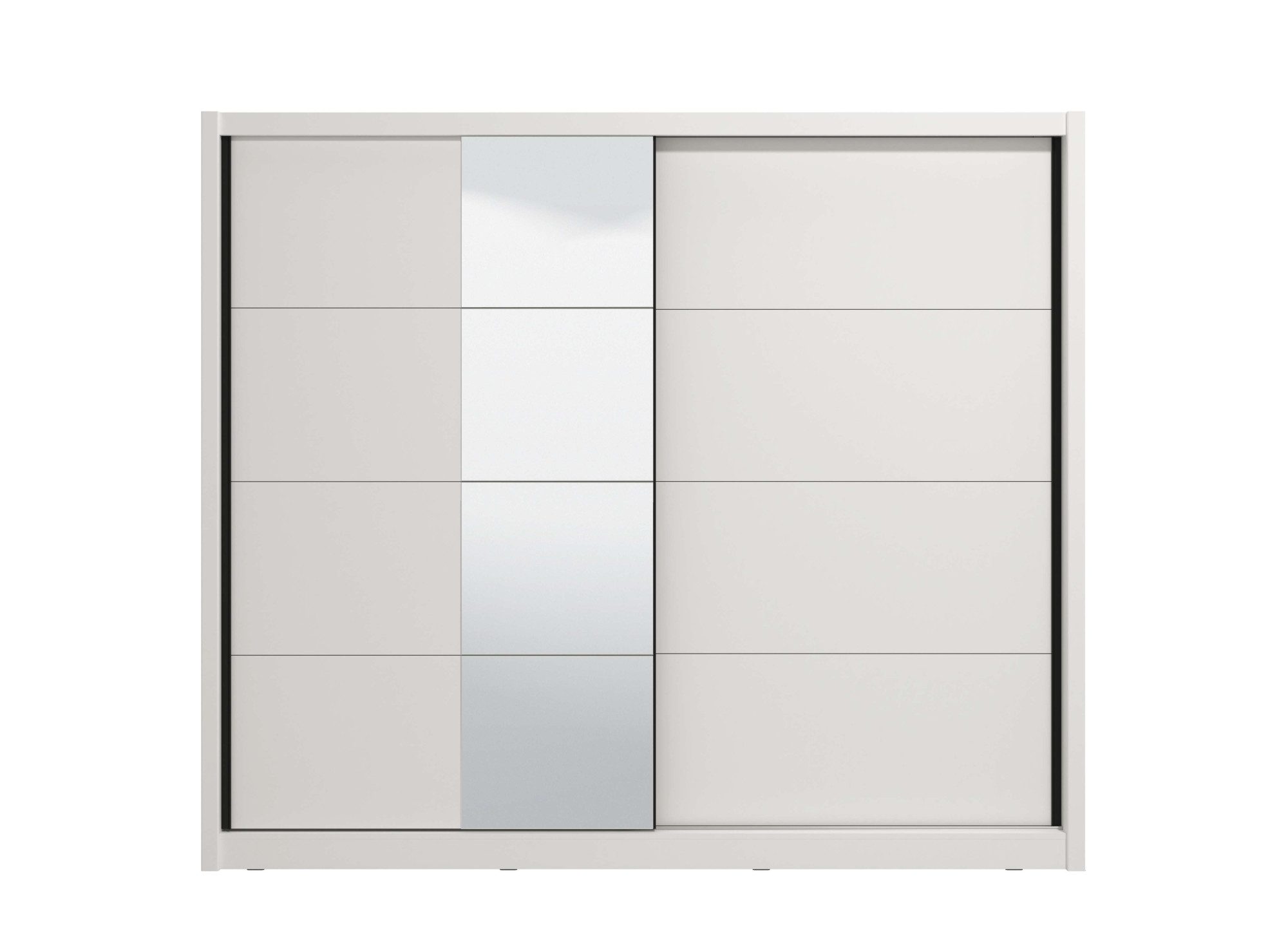 Home affaire Schwebetürenschrank Albi, Schlafzimmerschrank mit Spiegel in cashmere oder weiß Kleiderschrank 5 Fächer, 2 Kleiderstangen & Spiegel FSC®-zertifizie – Bild 4 von 5