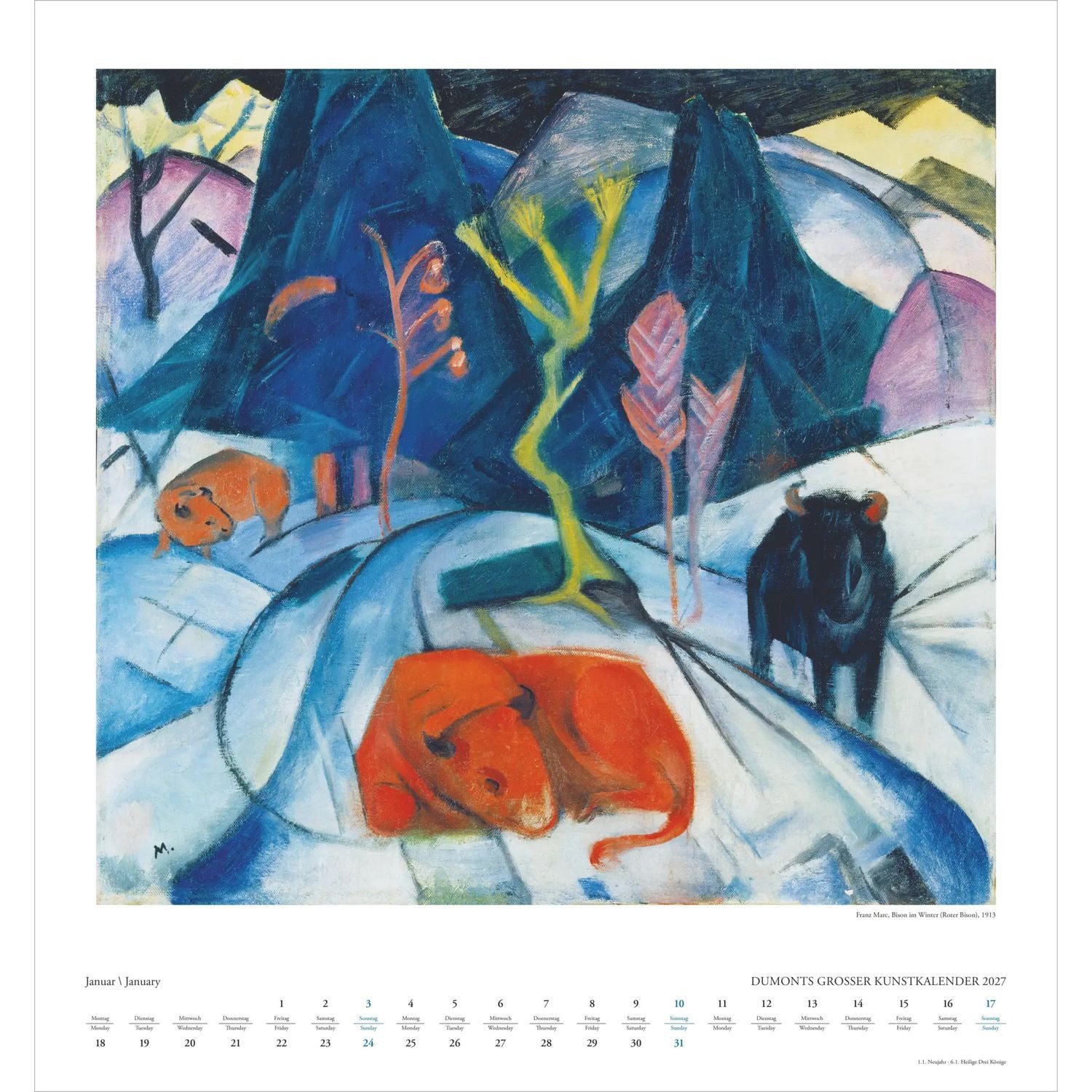 NEUMANN Wandkalender DUMONTS Großer Kunstkalender 2027