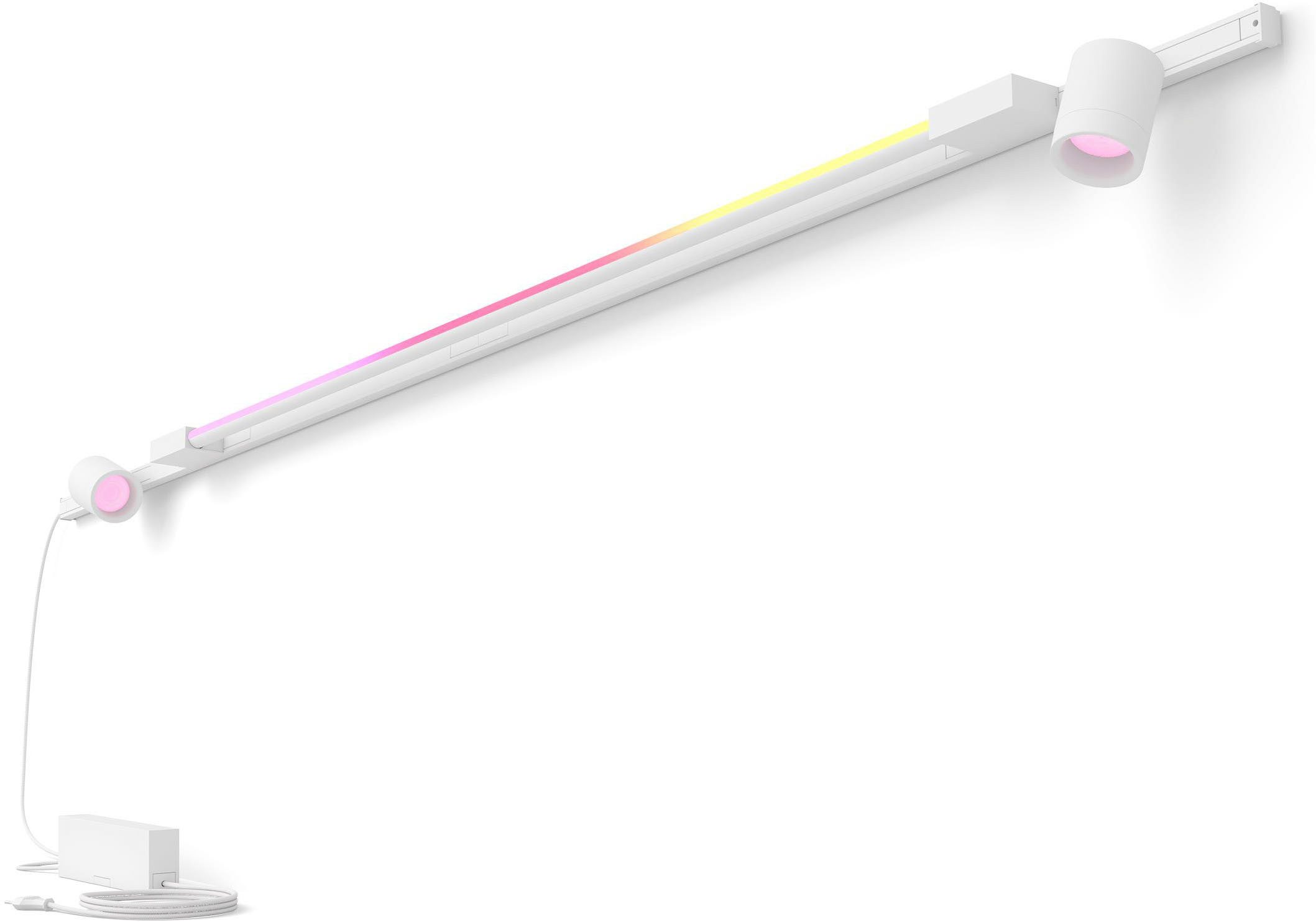 Philips Hue Wandleuchte Perifo Basis-Set White & Color Ambiance 2 Spots + Gradient Tube, Abschaltautomatik, Bluetooth, CCT - über Fernbedienung, Dimmfunktion, Einschlafhilfe, Farbsteuerung, Farbwechsel, Memory, nach Trennung vom Netz, Nachtlichtfunktion, RGB, Smart Home, Timerfunktion, Weckerfunktion, dimmbar über Fernbedienung, mehrere Helligkeitsstufen, LED fest integriert, Farbwechsler, RGB, warmweiß - kaltweiß, Steuerbar per App und Stimme, Smart Home fähig, Gradient-Farbverläufe