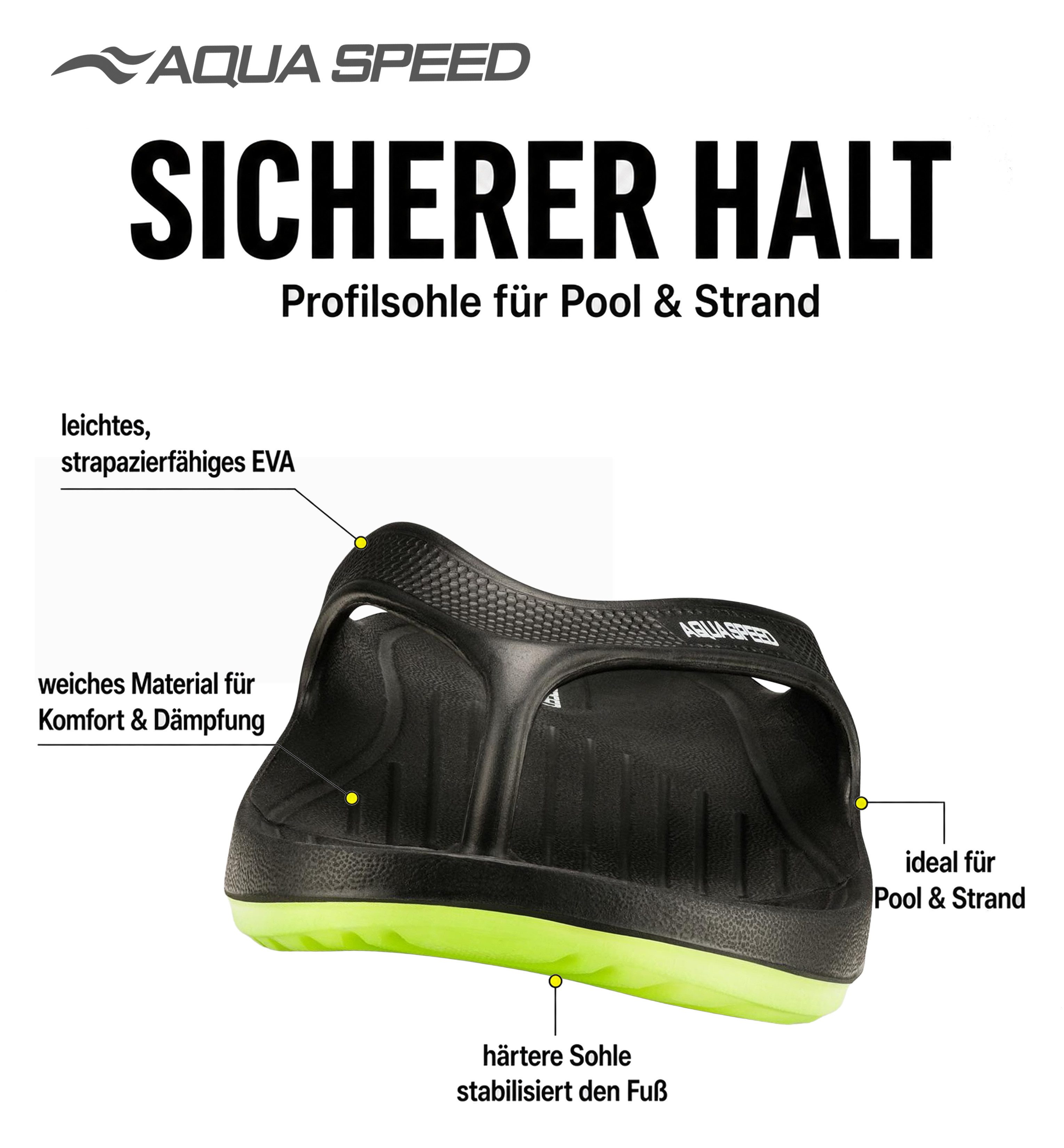 Aqua Speed Alcano Damen und Herren Zehentrenner Badesandalen Gr.36-45 Badezehentrenner