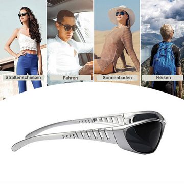 Rnemitery Sonnenbrille WrapAround Futuristisch Sonnenbrille Mode Sportbrille für Herren Damen
