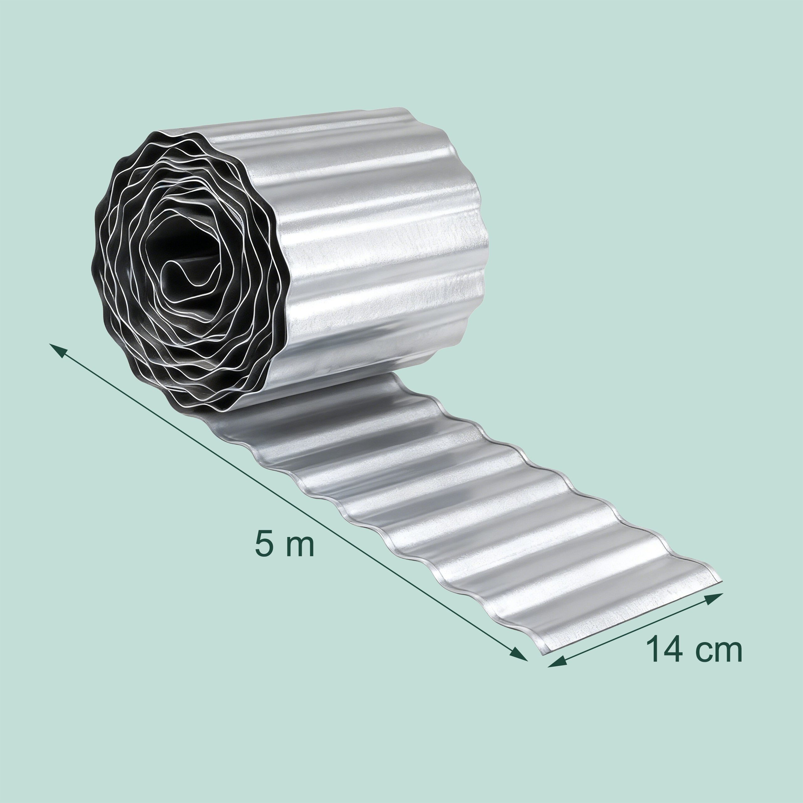 relaxdays Rasenkante Rasenkante verzinktes Metall, 5 m – Bild 4 von 5