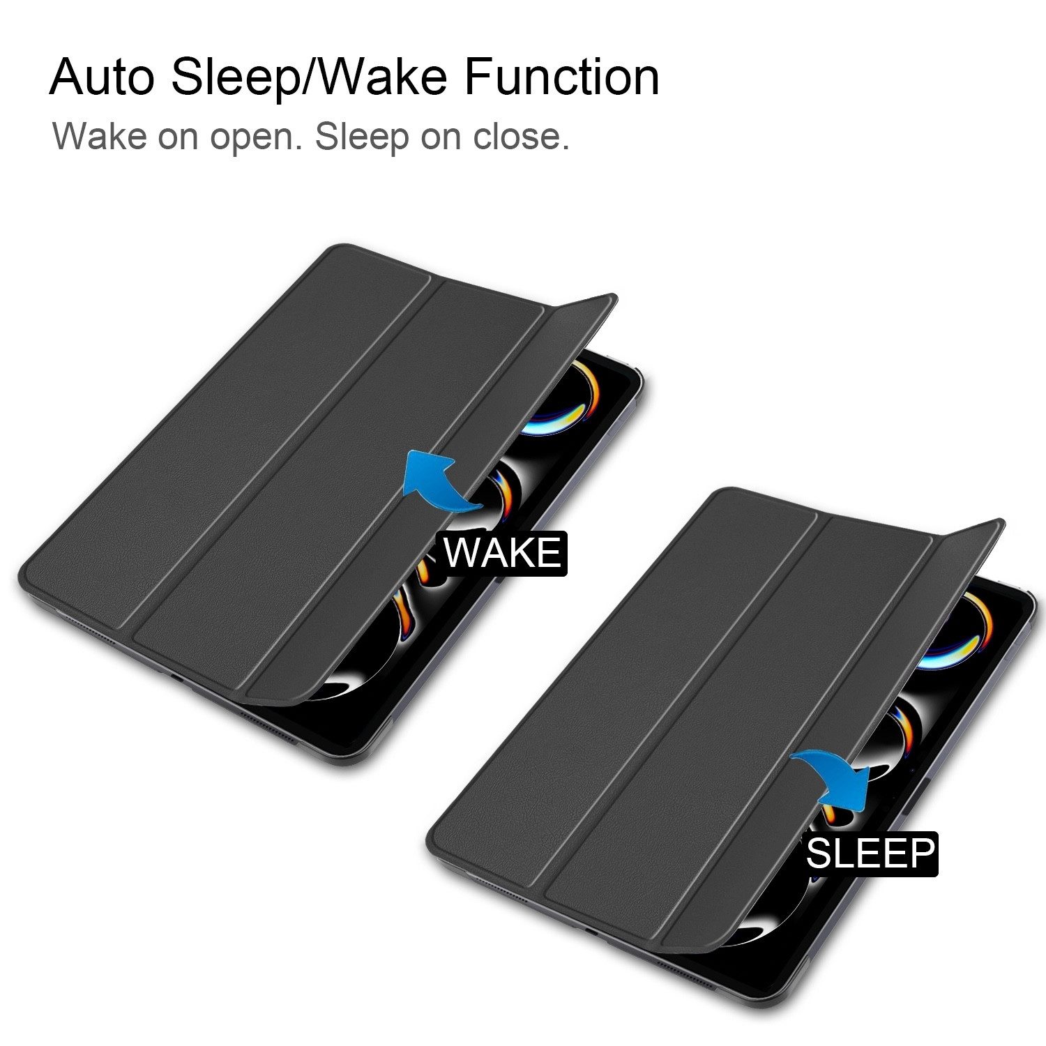 Wigento Tablet-Hülle 3folt Wake UP für Xiaomi Pad 8 / 8 Pro / Pad 7 / 7 Pro Smart H- Blau, 3-Fach Halterung, Kratzfest, Leicht – Bild 2 von 4