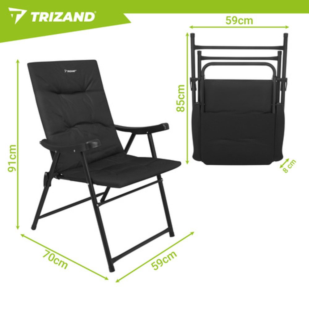 Trizand Campingstuhl Klapp-Angelstuhl Strandstuhl (Spar-Set, 1 St), Verstärkungsstreifen am Sitz sorgt für maximale Stabilität