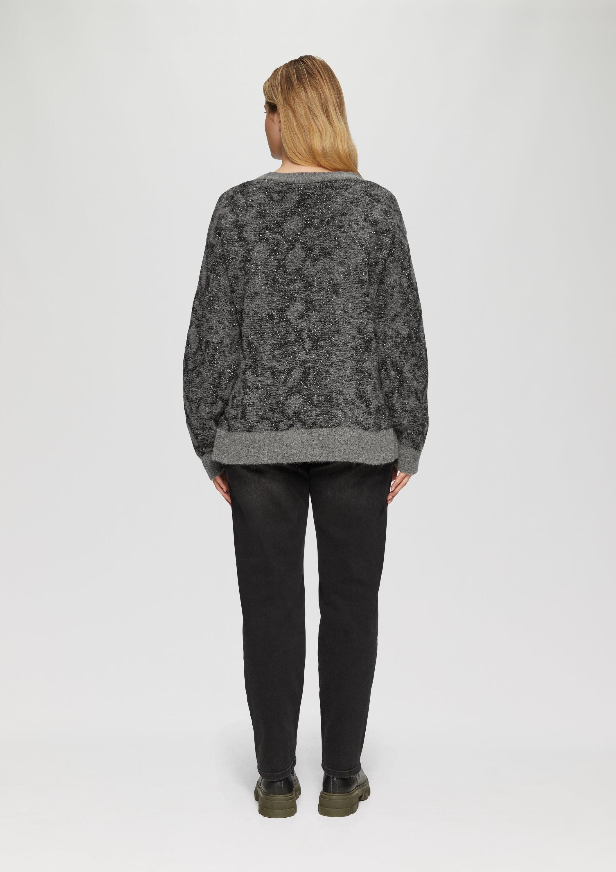 s.Oliver Cardigan Strickjacke Gemusterter Cardigan mit Glitzergarn
